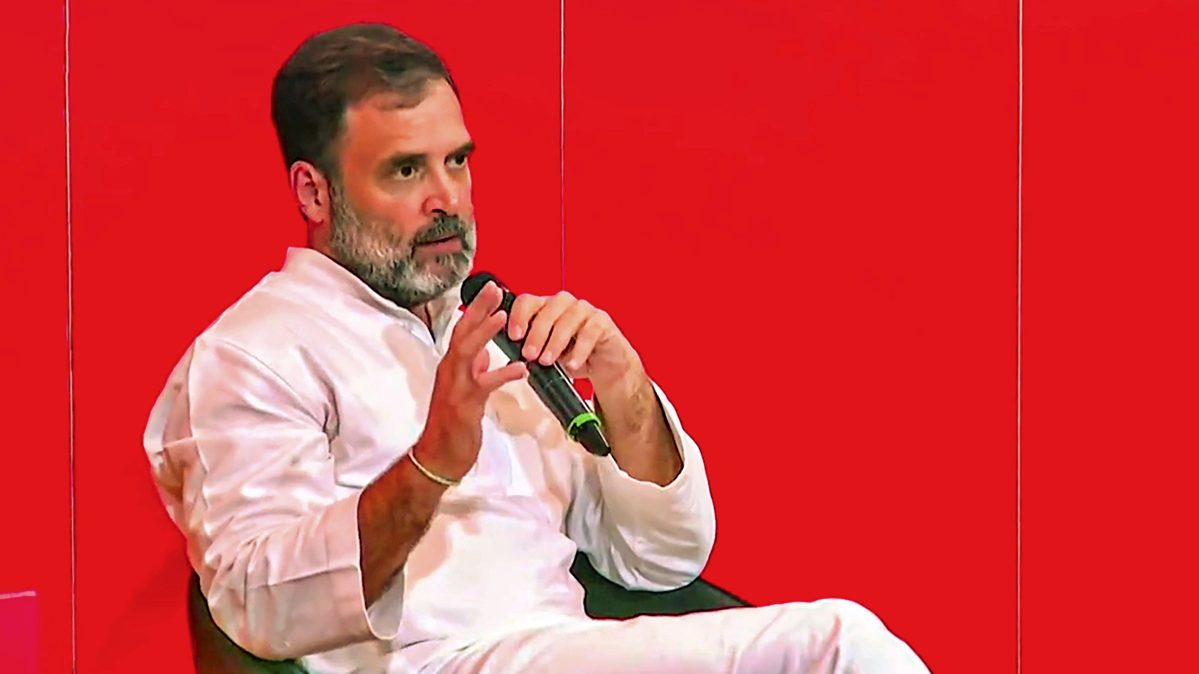 <div class="paragraphs"><p>Congress leader Rahul Gandhi during an interaction with students and faculty at Sciences PO University, in Paris, France.</p></div>