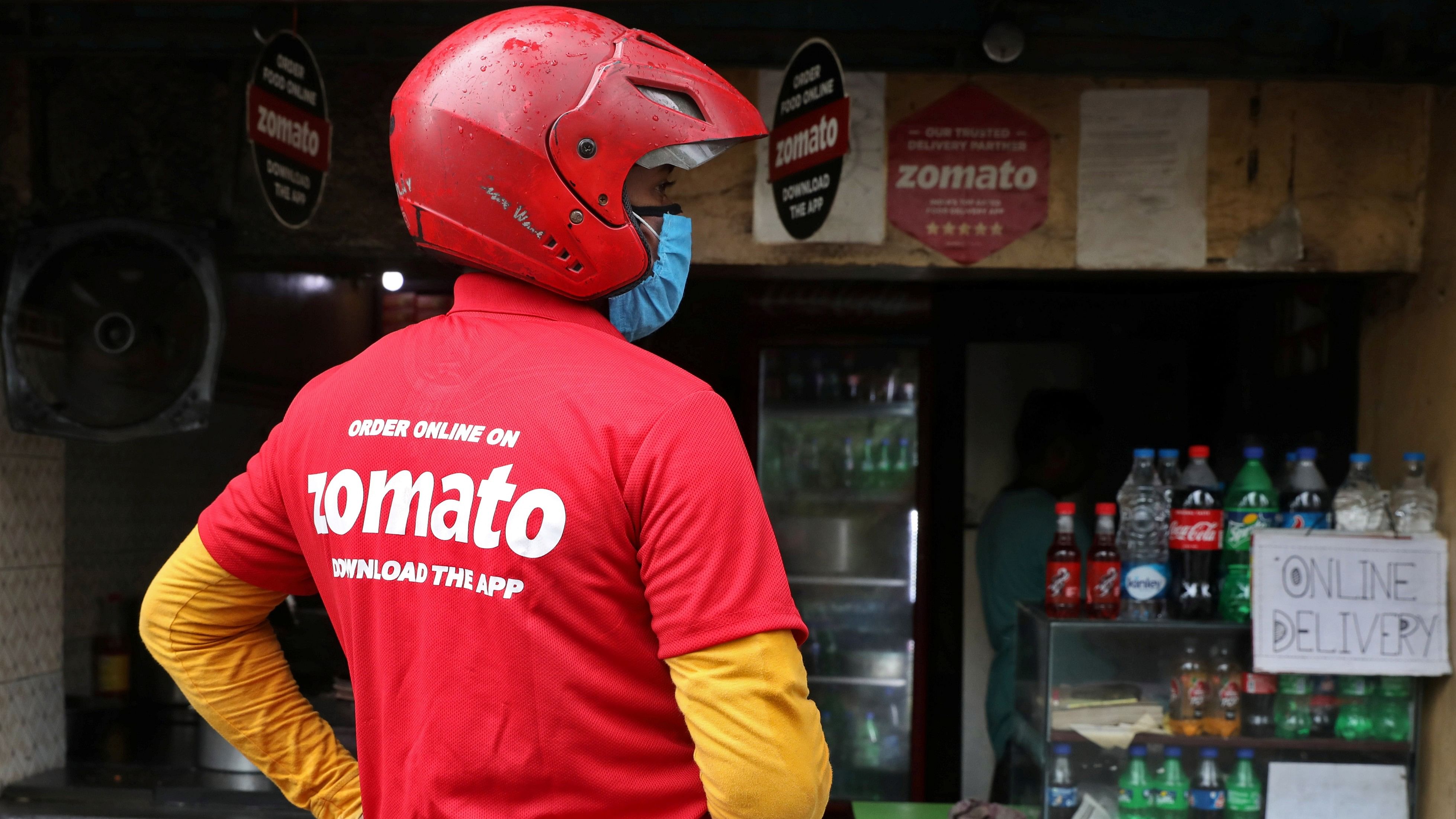 <div class="paragraphs"><p>A delivery worker of Zomato.&nbsp;</p></div>