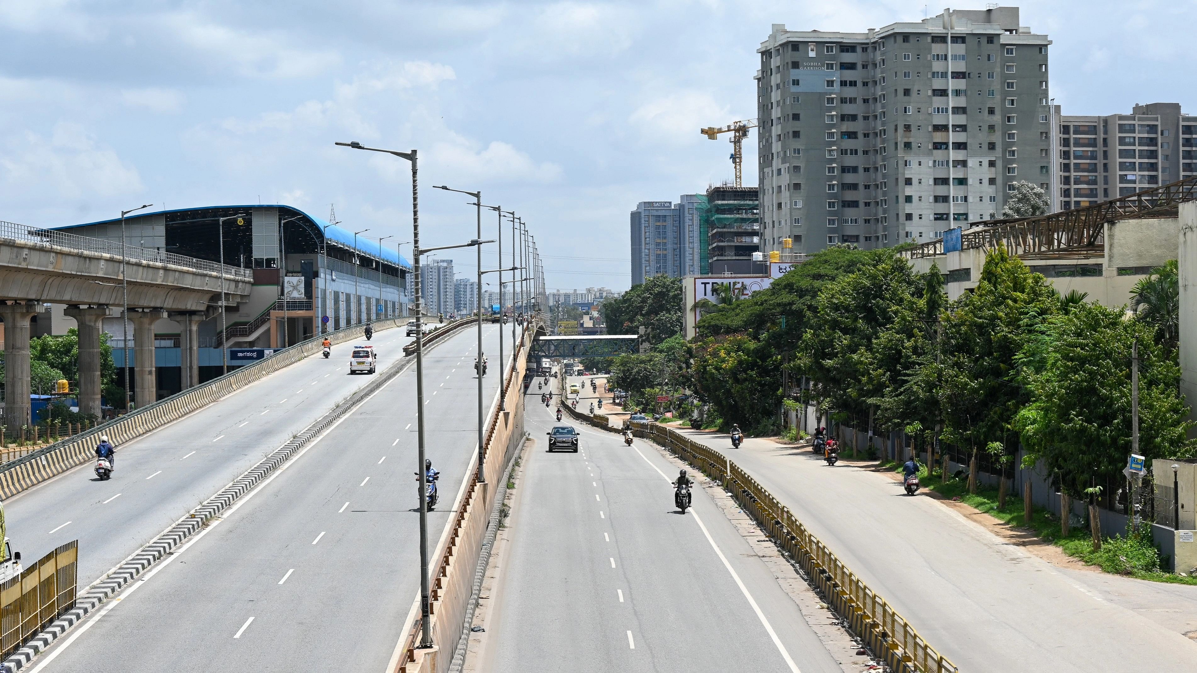 <div class="paragraphs"><p>A view of deserted Nelamangala flyover.</p></div>