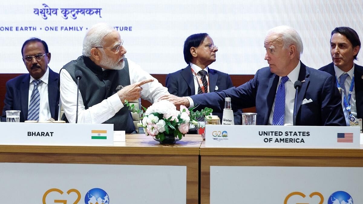 <div class="paragraphs"><p>Indian PM Narendra Modi with US President Joe Biden at the G20 Summit in Delhi.</p></div>