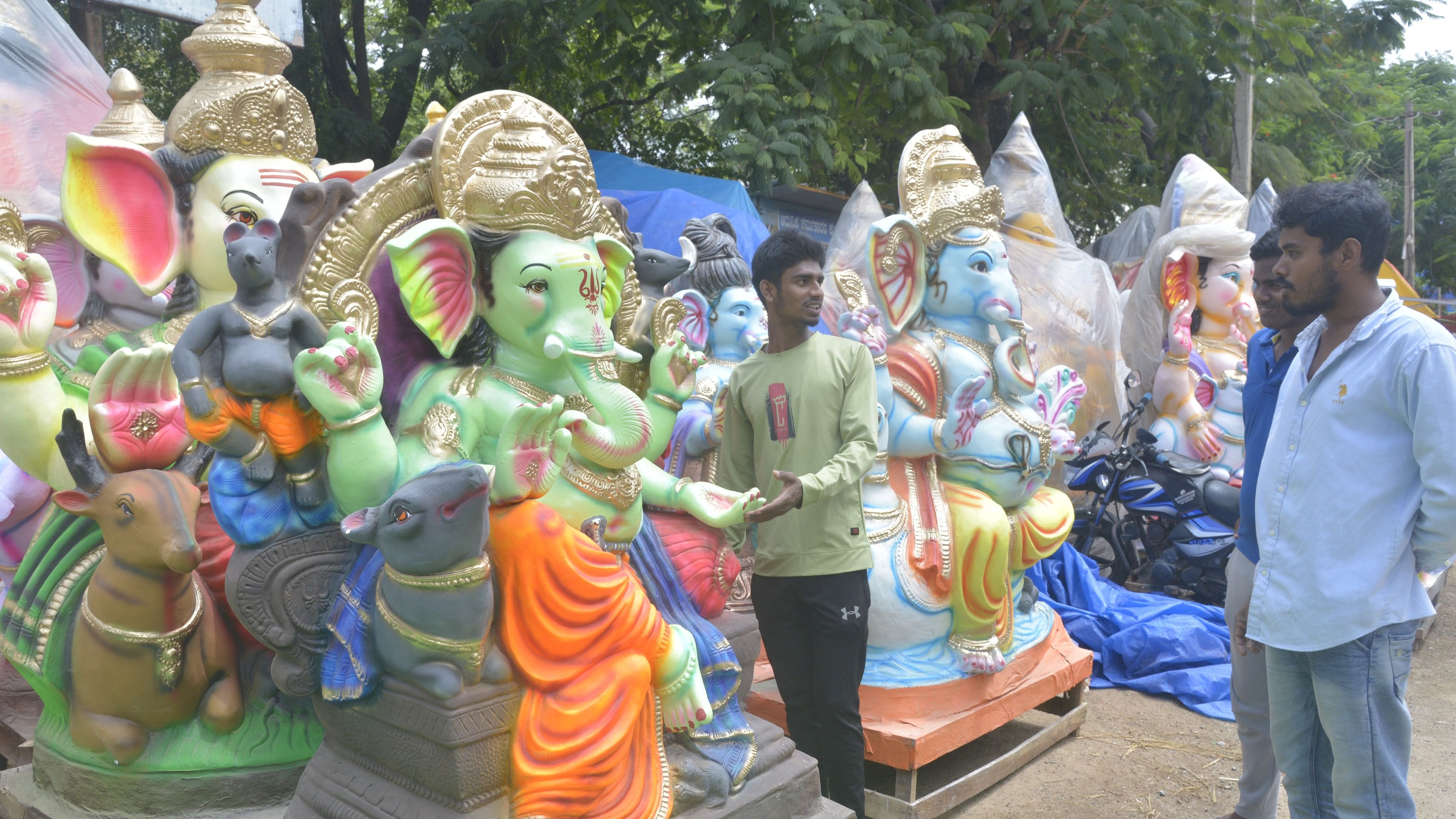 <div class="paragraphs"><p>With the government banning idols made of Plaster of Paris, there is demand for clay idols. The idol makers in the city make preparations well in advance.</p></div>