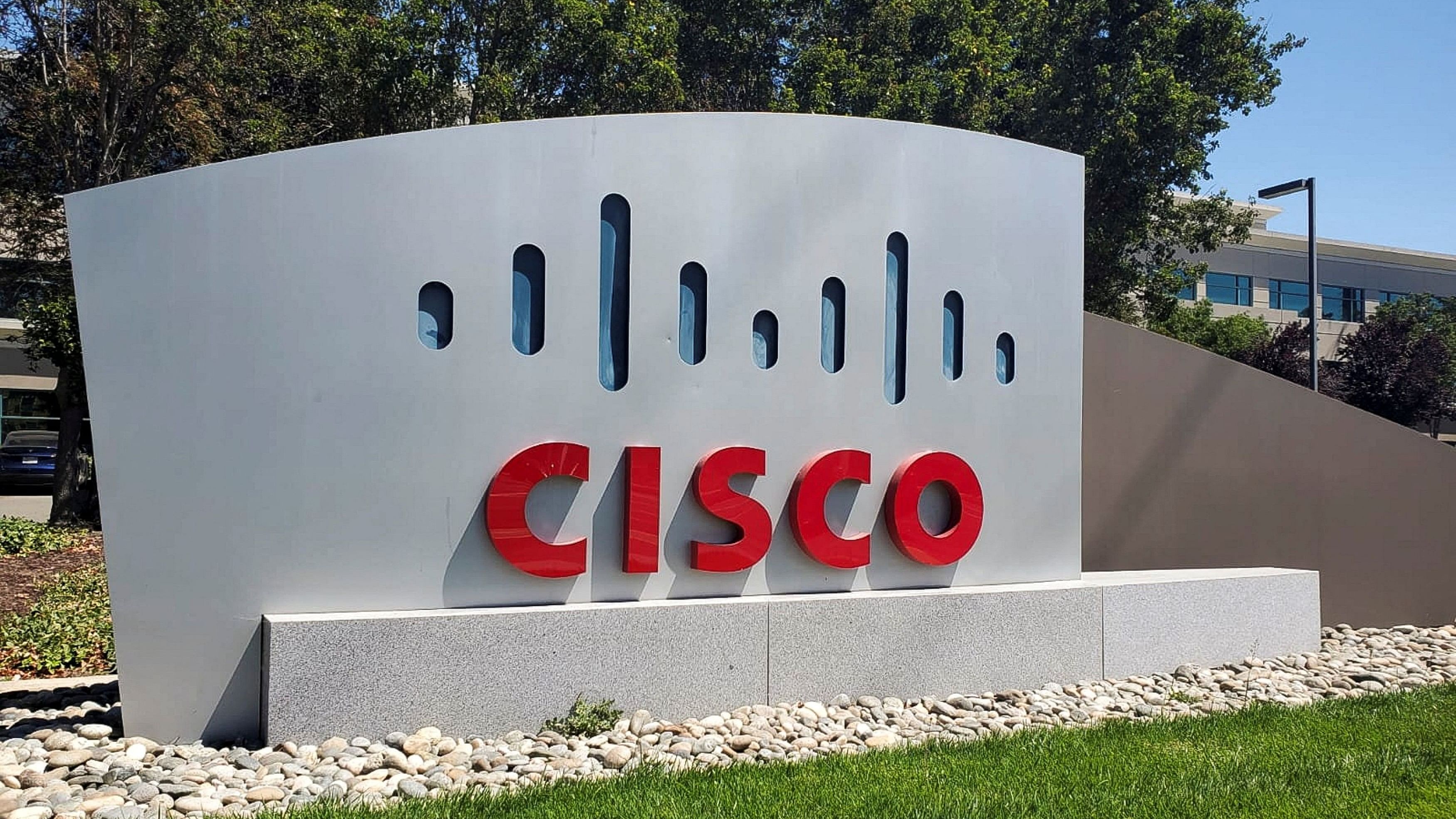 <div class="paragraphs"><p>FILE PHOTO: A sign bearing the logo for communications and security tech giant Cisco Systems Inc</p></div>