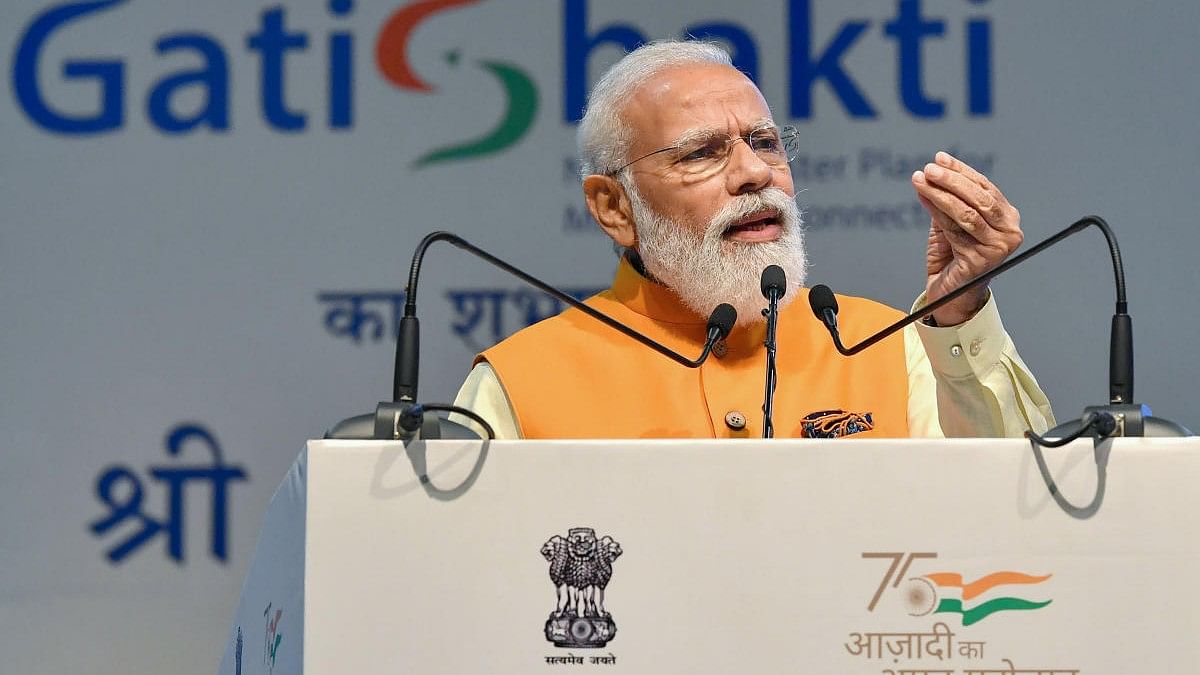 <div class="paragraphs"><p>Prime Minister Narendra Modi addresses the launch of the PM Gati Shakti.</p></div>