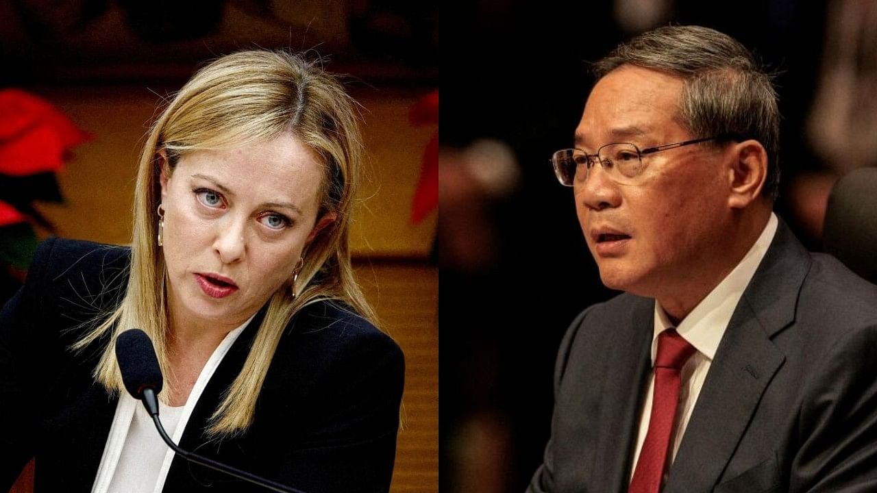 <div class="paragraphs"><p>Italian PM Giorgia Meloni(L) and Chinese Premier Li Qiang.&nbsp;</p></div>