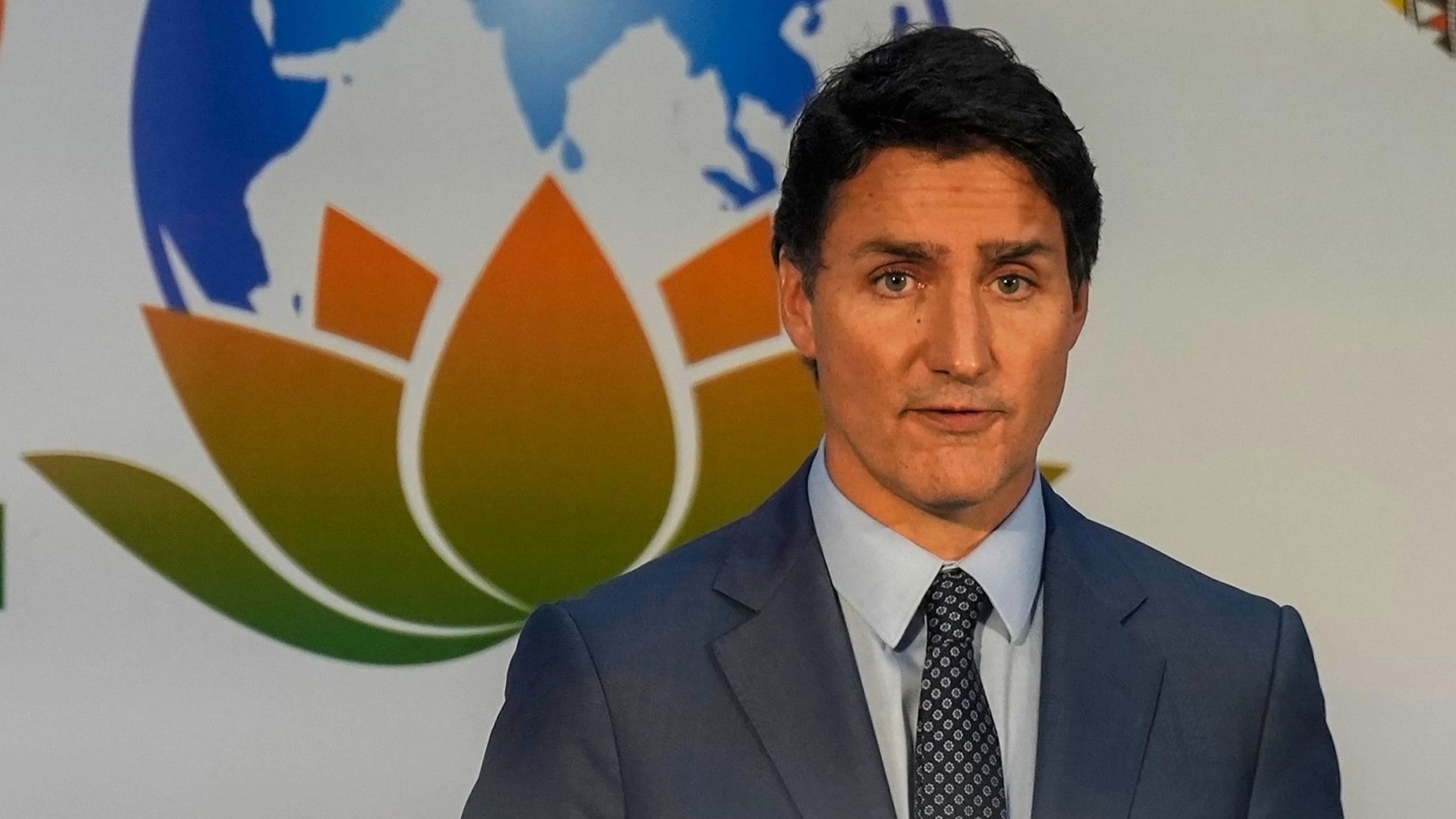 <div class="paragraphs"><p>Canadian Prime Minister Justin Trudeau addresses a press conference on the sidelines of the G20 Summit, at Bharat Mandapam in New Delhi, Sunday, Sept 10, 2023. </p></div>