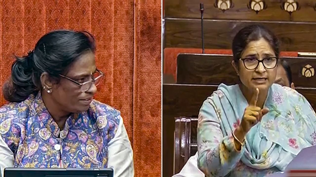 <div class="paragraphs"><p>Congress MP Ranjeet Ranjan speaks in the Rajya Sabha as MP PT Usha presides over the House during the special session of the Parliament, in New Delhi.</p></div>