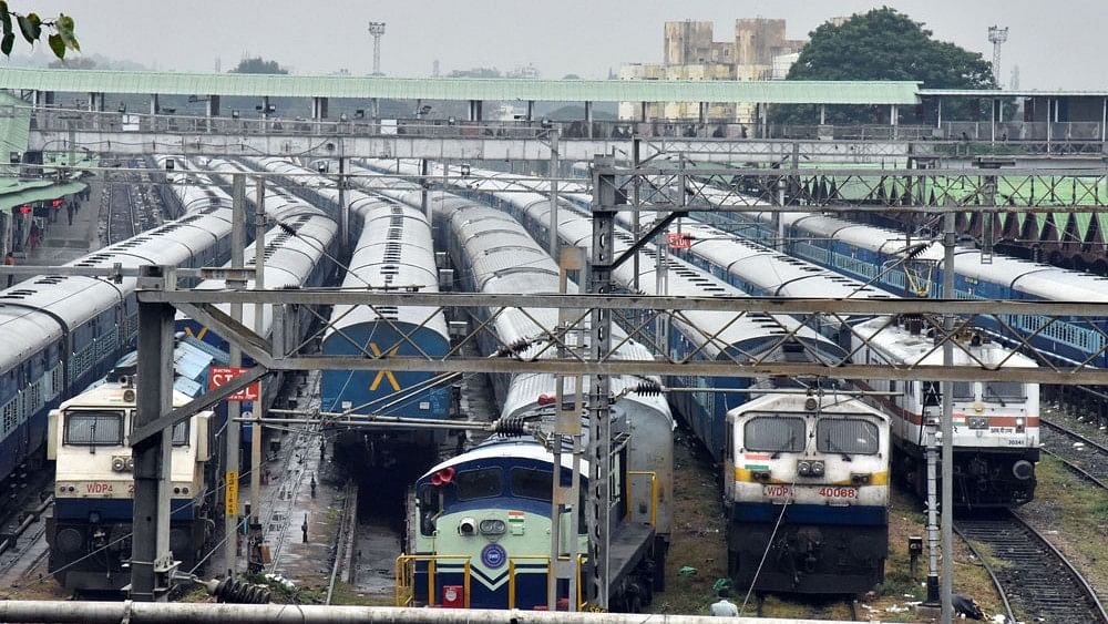 <div class="paragraphs"><p>Image showing trains belonging to Indian Railways. </p></div>