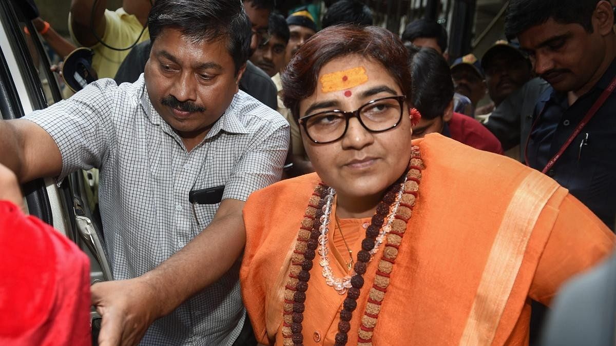 Mumbai: The 2008 Malegaon blast case accused Sadhvi Pragya Singh Thakur leaves the special NIA court after she was charged for terror conspiracy, murder, and other related offenses, in Mumbai, Tuesday, Oct 30, 2018. (PTI Photo/Shashank Parade) (PTI10_30_2
