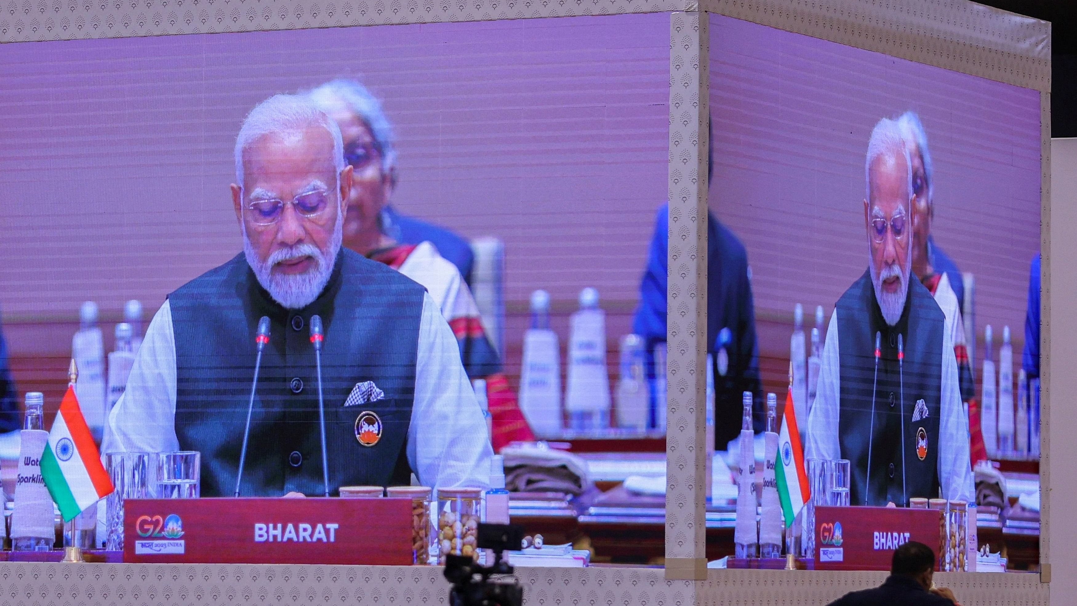 <div class="paragraphs"><p>The Prime Minister told the gathering that it had become a people's G20 in India with over 200 events held in more than 60 cities.</p></div>