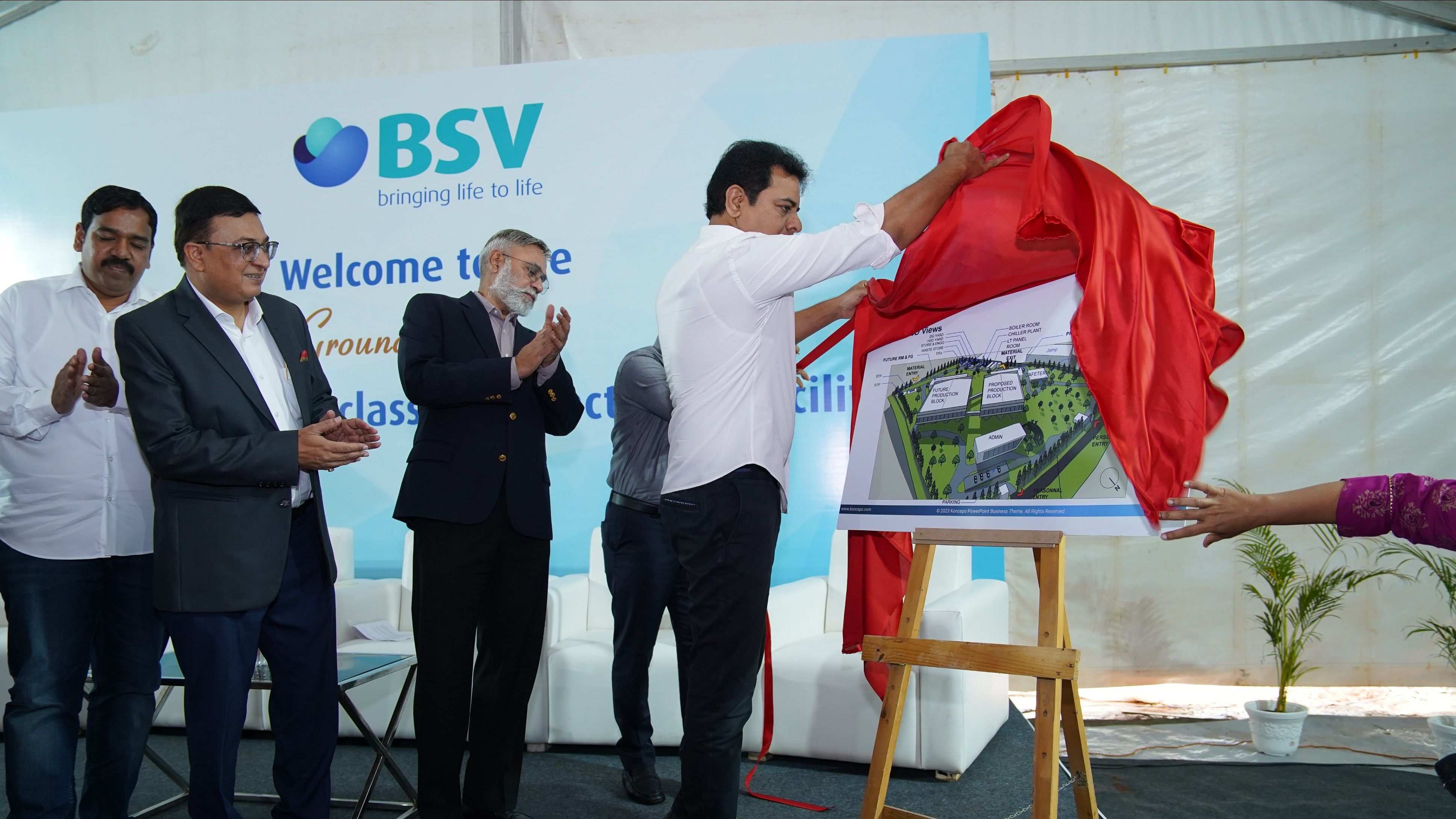 <div class="paragraphs"><p>IT and industries minister, K T Rama Rao on Thursday had laid the foundation for BSV’s facility.</p><p><br></p></div>