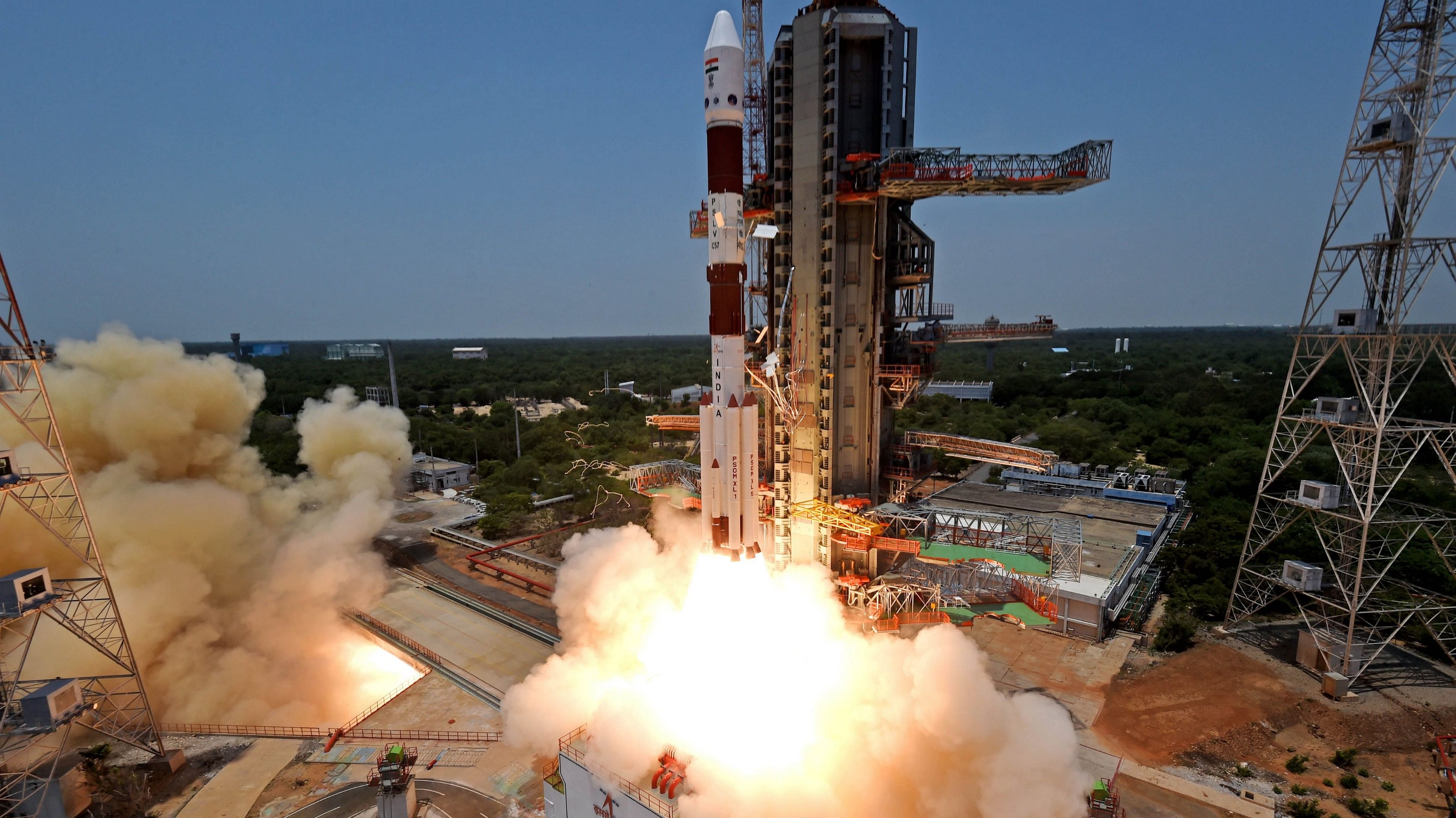 <div class="paragraphs"><p>ISRO's launch vehicle PSLV-C57 rocket carrying India's first solar mission, 'Aditya-L1', lifts off from the Satish Dhawan Space Centre, in Sriharikota.</p></div>