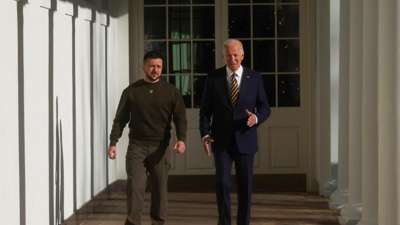 <div class="paragraphs"><p>Ukraine's President Volodymyr Zelenskyy and&nbsp;US President Joe Biden.</p></div>