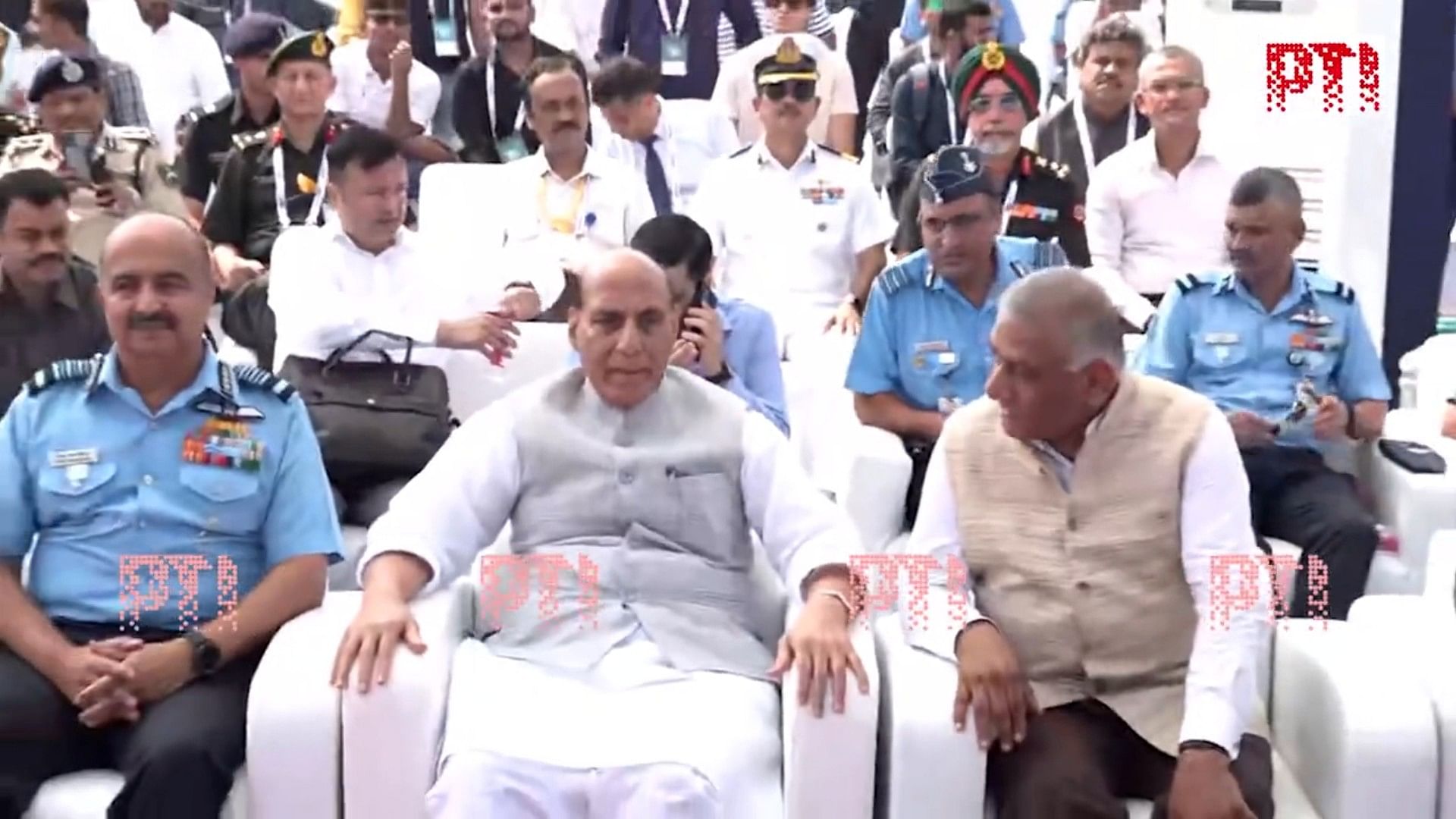 <div class="paragraphs"><p>Defence Minister Rajnath Singh at Bharat Drone Shakti-2023, in&nbsp; Hindon Airbase,&nbsp; Ghaziabad.</p></div>