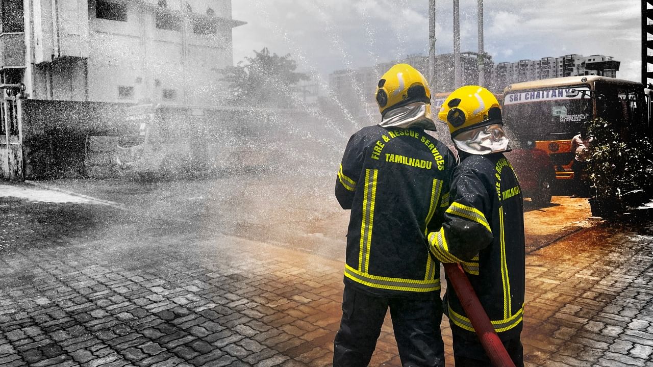 <div class="paragraphs"><p>A fire safety drill organised by the Tambaram Fire Station at a school in Chennai.</p></div>