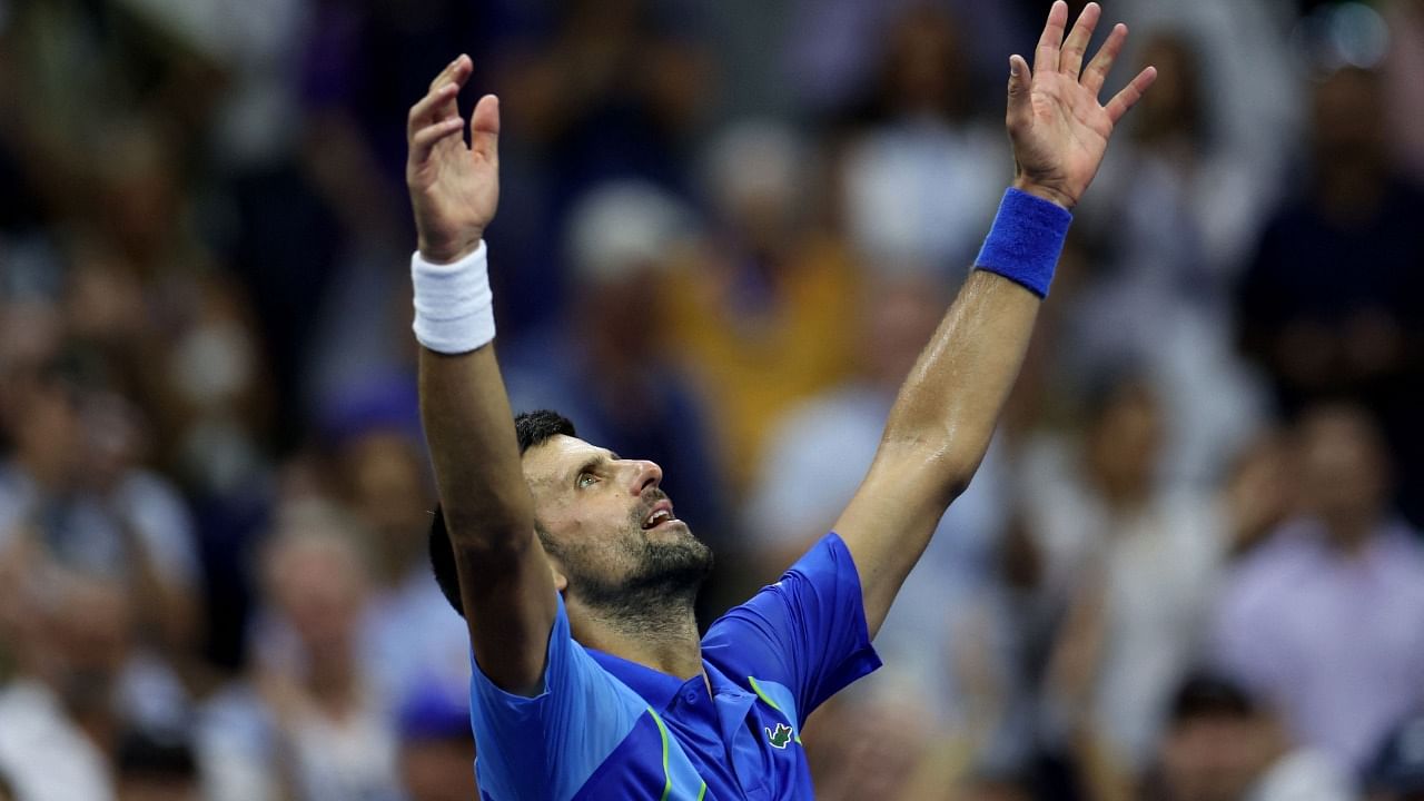 <div class="paragraphs"><p>Serbia's Novak Djokovic celebrates winning his final match against Russia's Daniil Medvedev.</p></div>