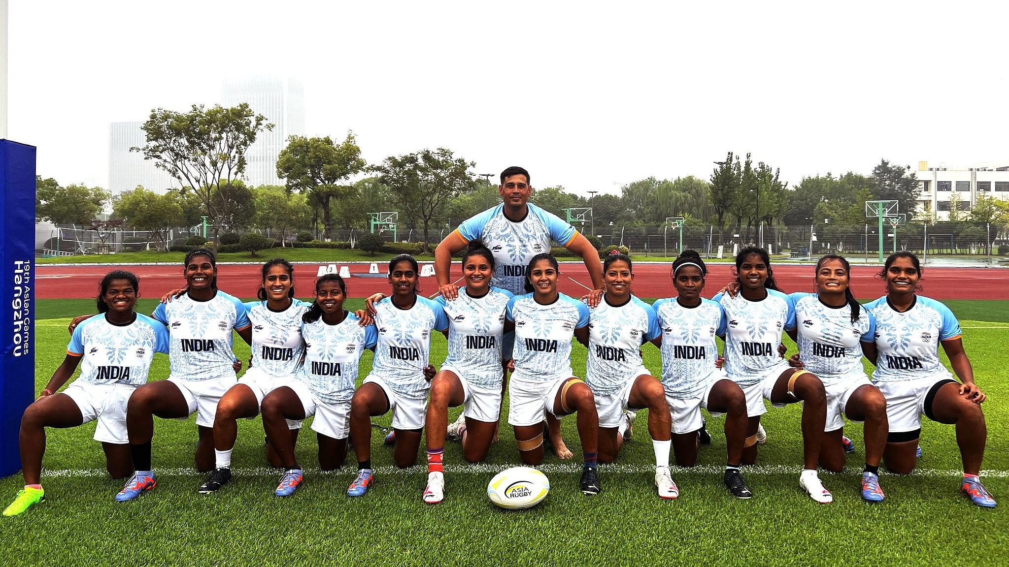 <div class="paragraphs"><p>Indian women's rugby team in Hangzhou</p></div>
