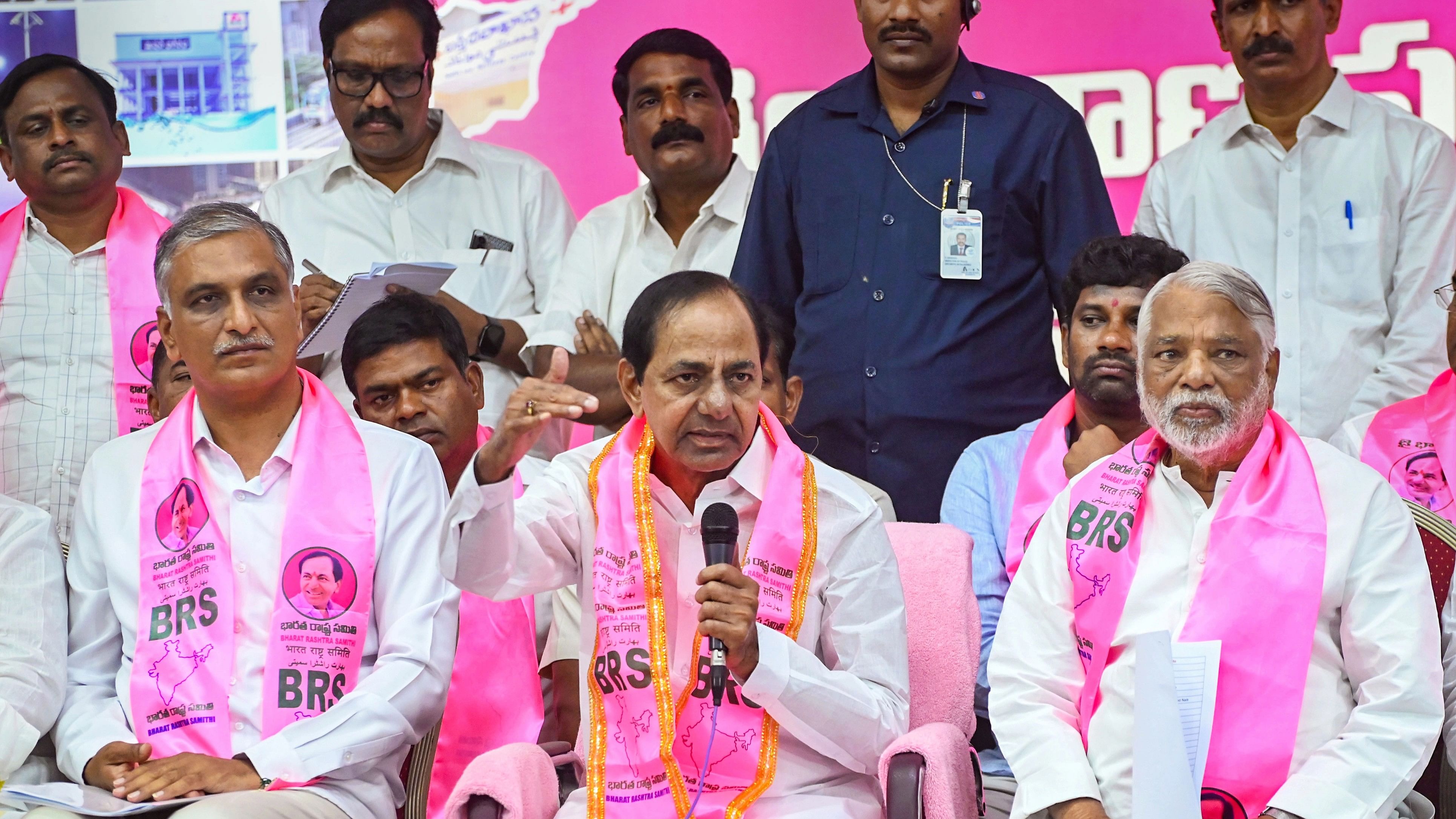 <div class="paragraphs"><p>File Photo: Telangana CM and BRS chief K Chandrashekhar Rao at the release of the list of party candidates for the Assembly polls, in Hyderabad.</p></div>