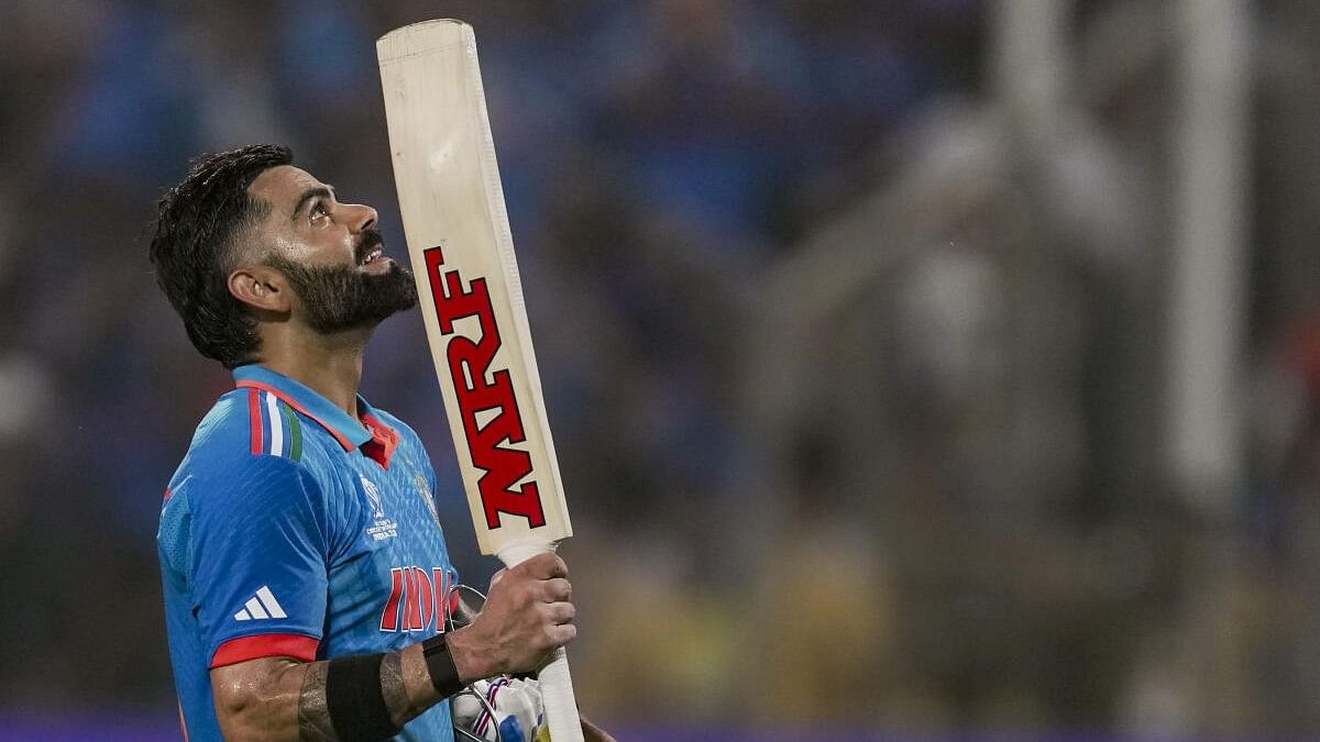 <div class="paragraphs"><p>Virat Kohli celebrates after the winning the ICC Men's Cricket World Cup 2023 match between India and Bangladesh</p></div>