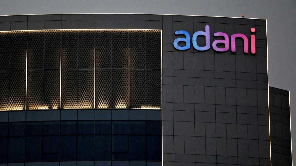 <div class="paragraphs"><p>Logo of the Adani group is seen on the facade of one of its buildings on the outskirts of Ahmedabad, India</p></div>