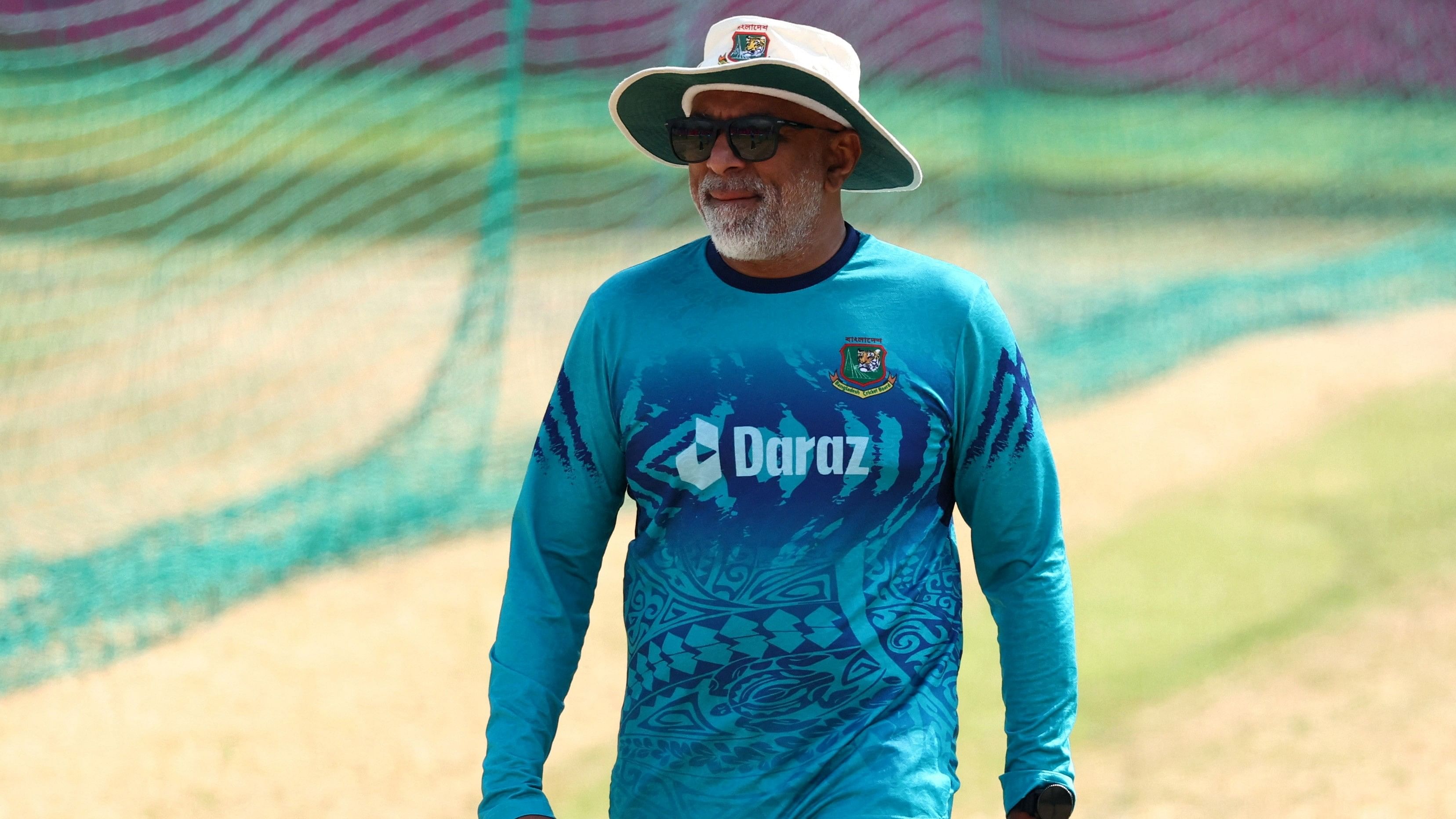 <div class="paragraphs"><p> Bangladesh head coach Chandika Hathurusingha during practice.&nbsp;</p></div>