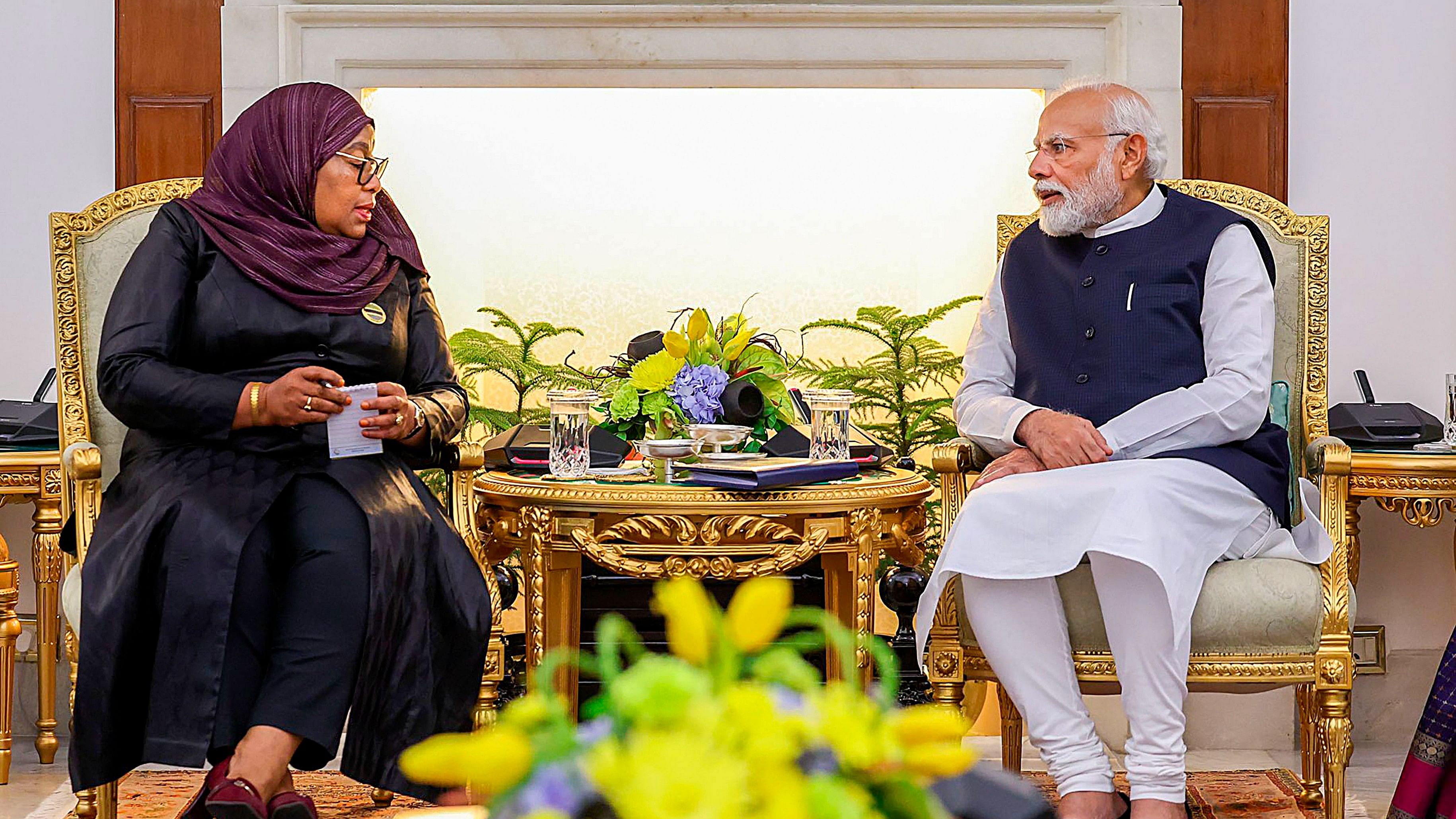 <div class="paragraphs"><p>Prime Minister Narendra Modi during a meeting with President of Tanzania Samia Suluhu Hassan, in New Delhi.</p></div>