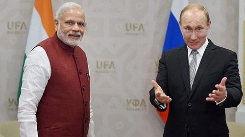 <div class="paragraphs"><p>Prime Minister Narendra Modi with Russian President Vladimir Putin.</p></div>