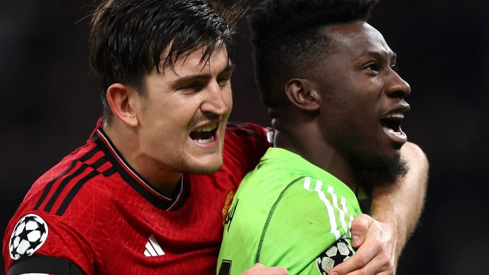 <div class="paragraphs"><p>Harry Maguire and Andre Onana after the win against Copenhagen.</p></div>
