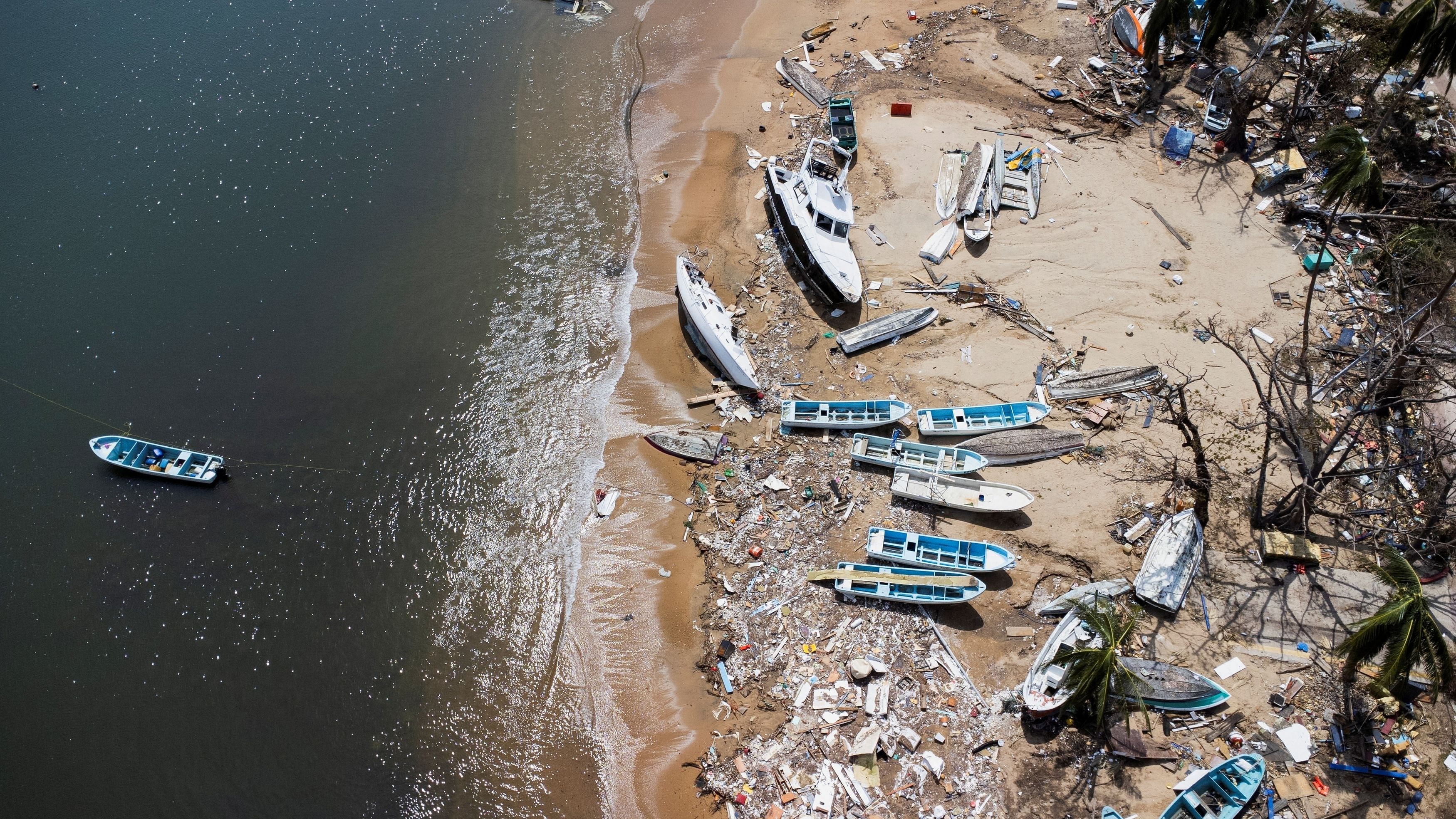 <div class="paragraphs"><p>Damaged boats are seen on a shore in the aftermath of Hurricane Otis, in Acapulco, Mexico.</p></div>