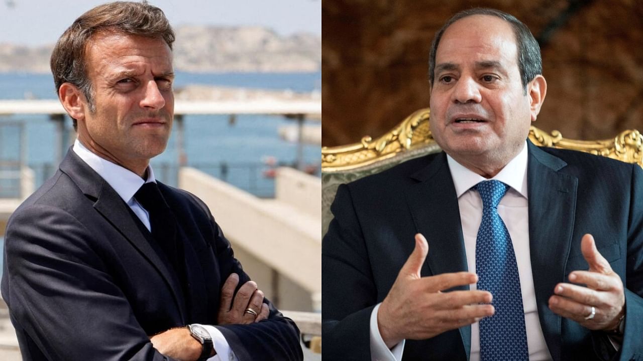 <div class="paragraphs"><p>French President Emmanuel&nbsp;Macron (L),&nbsp;Egyptian President Abdel Fattah al-Sisi (R).</p></div>