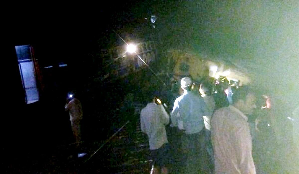 <div class="paragraphs"><p>A passenger train going from Andhra Pradesh's Visakhapatnam to Rayagada derailed, in Vizianagaram district, Sunday, Oct. 29, 2023.</p></div>