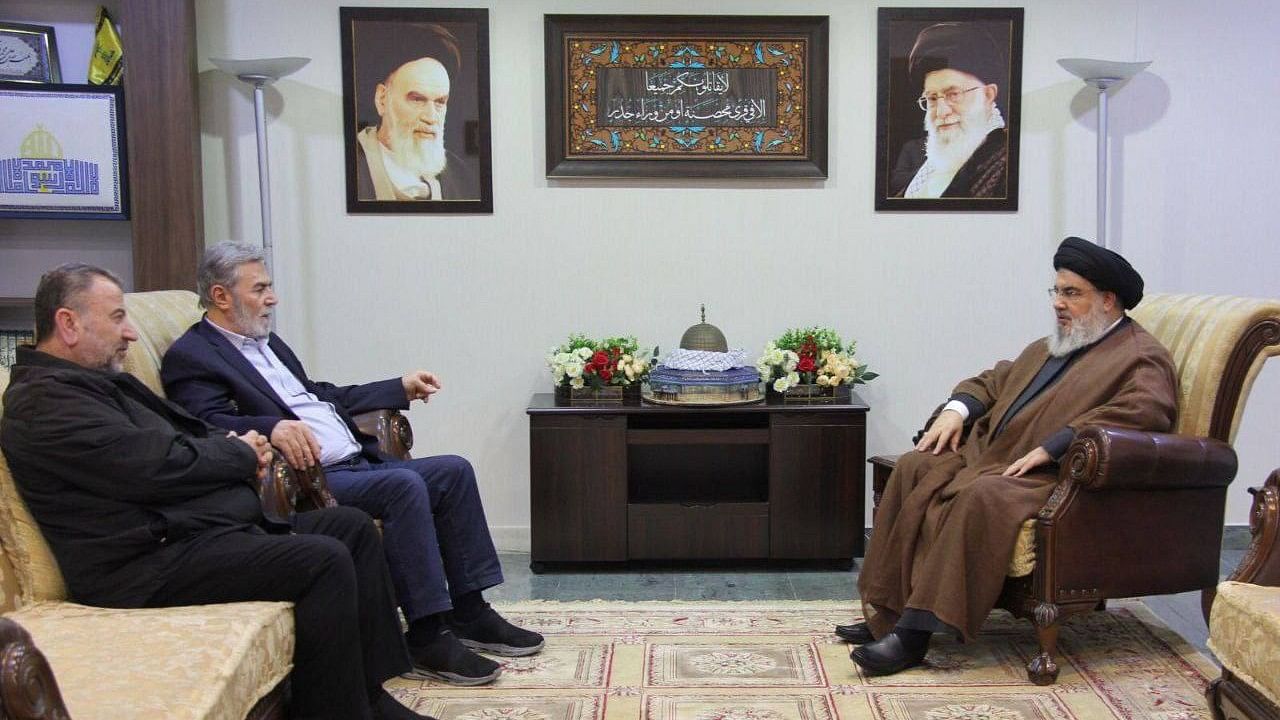 <div class="paragraphs"><p>Hezbollah chief Nasrallah meets with leaders from Hamas and Islamic Jihad.</p></div>