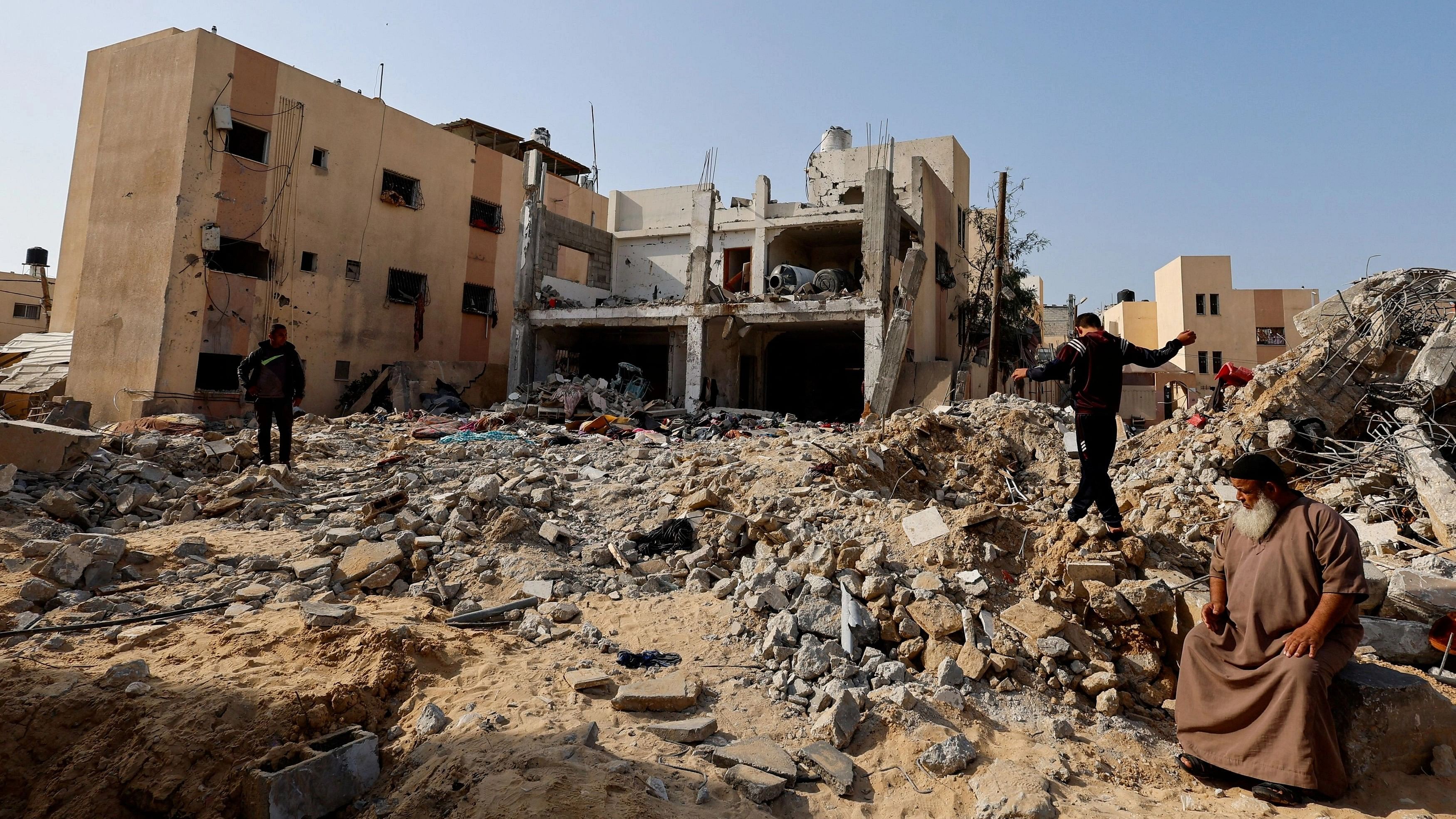 <div class="paragraphs"><p>A general view shows a house in the Gaza Strip hit by an Israeli airstrike, October 22, 2023.</p></div>