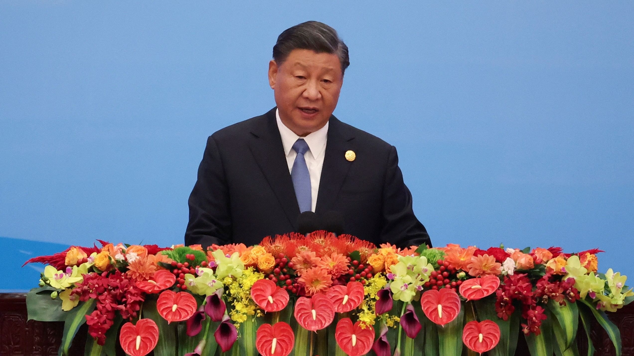 <div class="paragraphs"><p>Chinese President Xi Jinping speaks at the opening ceremony of the Belt and Road Forum  to mark the 10th anniversary of the Belt and Road Initiative at the Great Hall of the People in Beijing, October 18, 2023. </p></div>