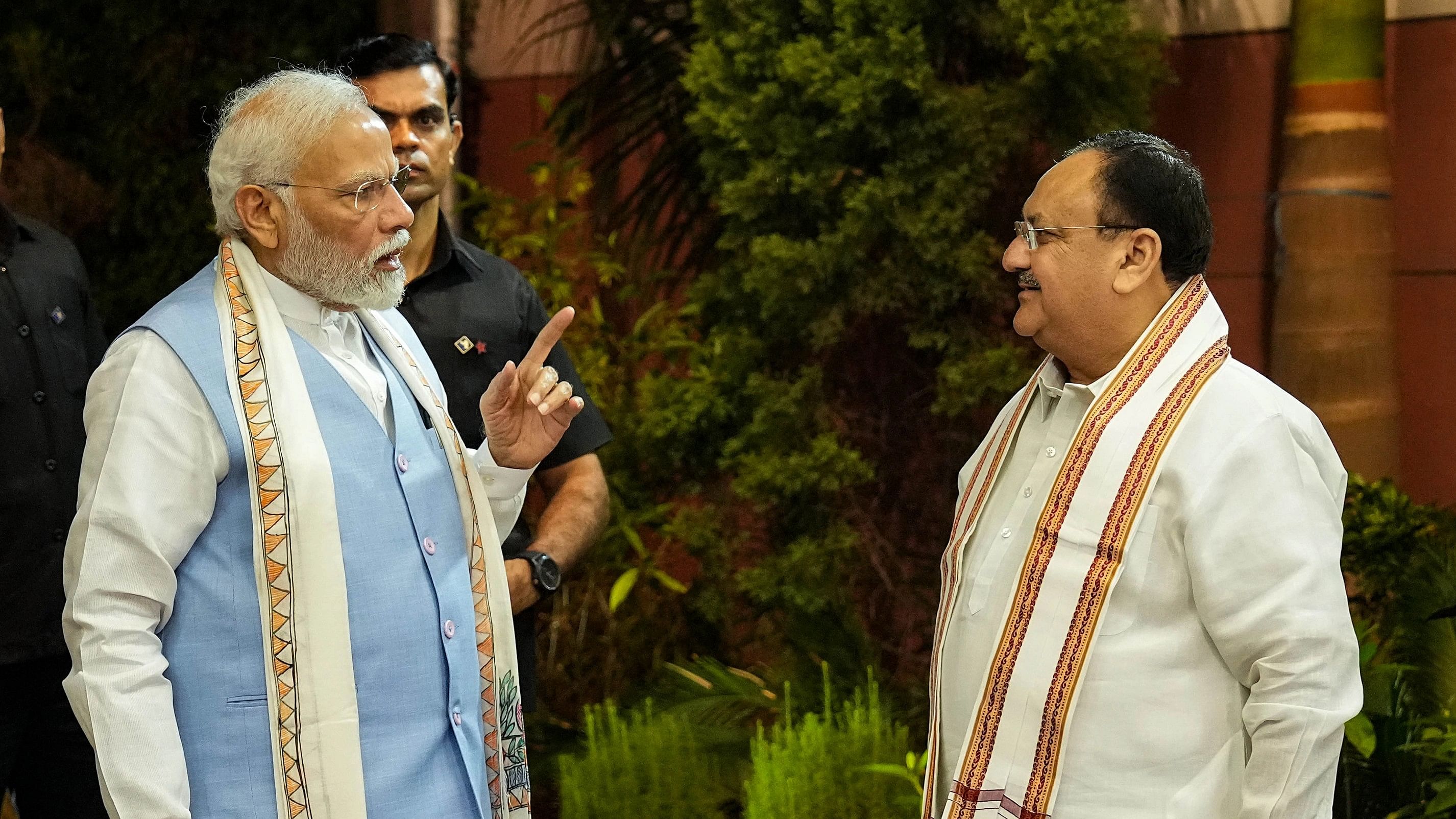 <div class="paragraphs"><p>PM&nbsp;Narendra Modi with BJP National President J P Nadda.</p></div>