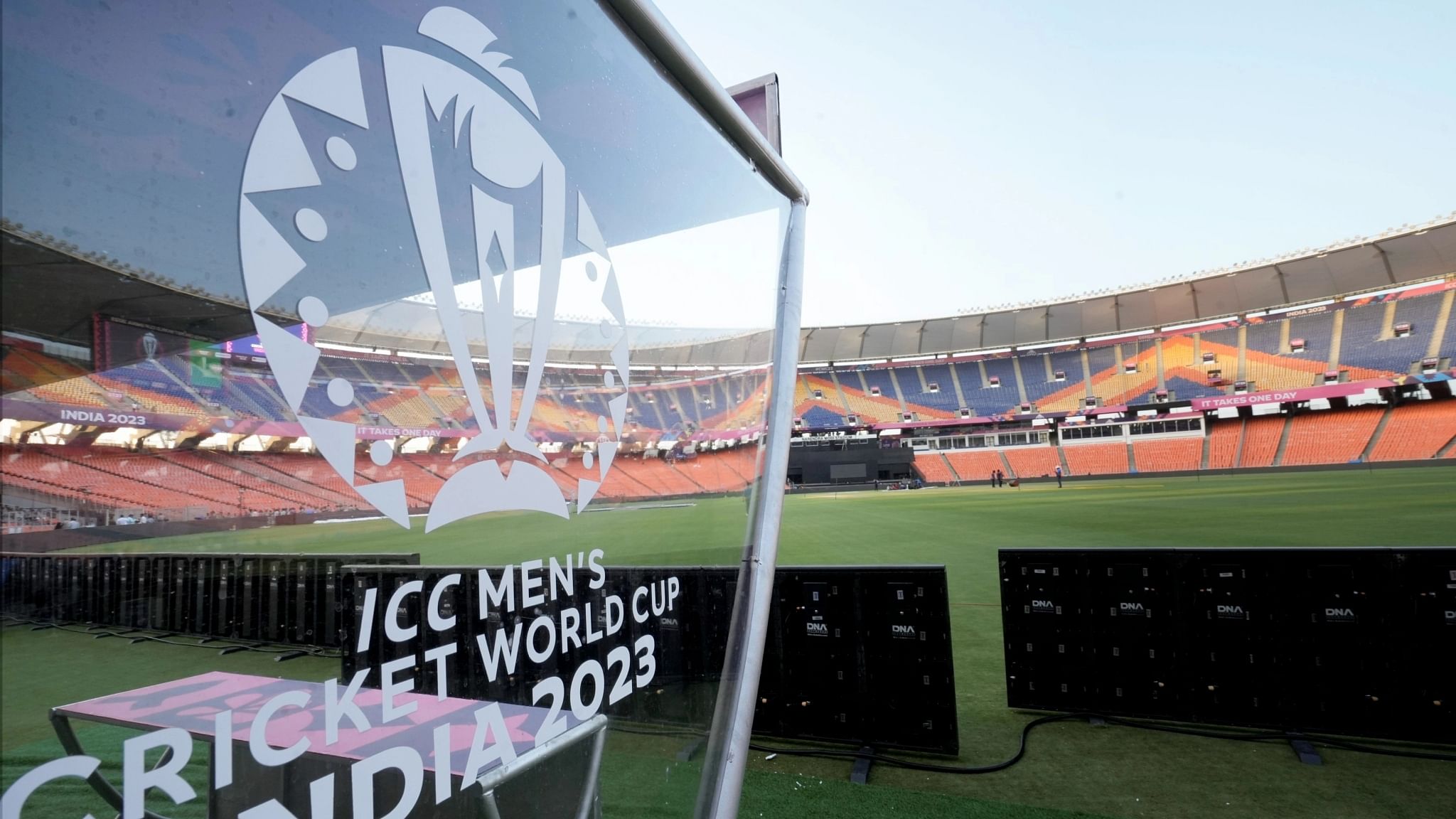 <div class="paragraphs"><p>Narendra Modi Stadium ahead of the opening ceremony and first match of ICC Cricket World Cup.</p></div>