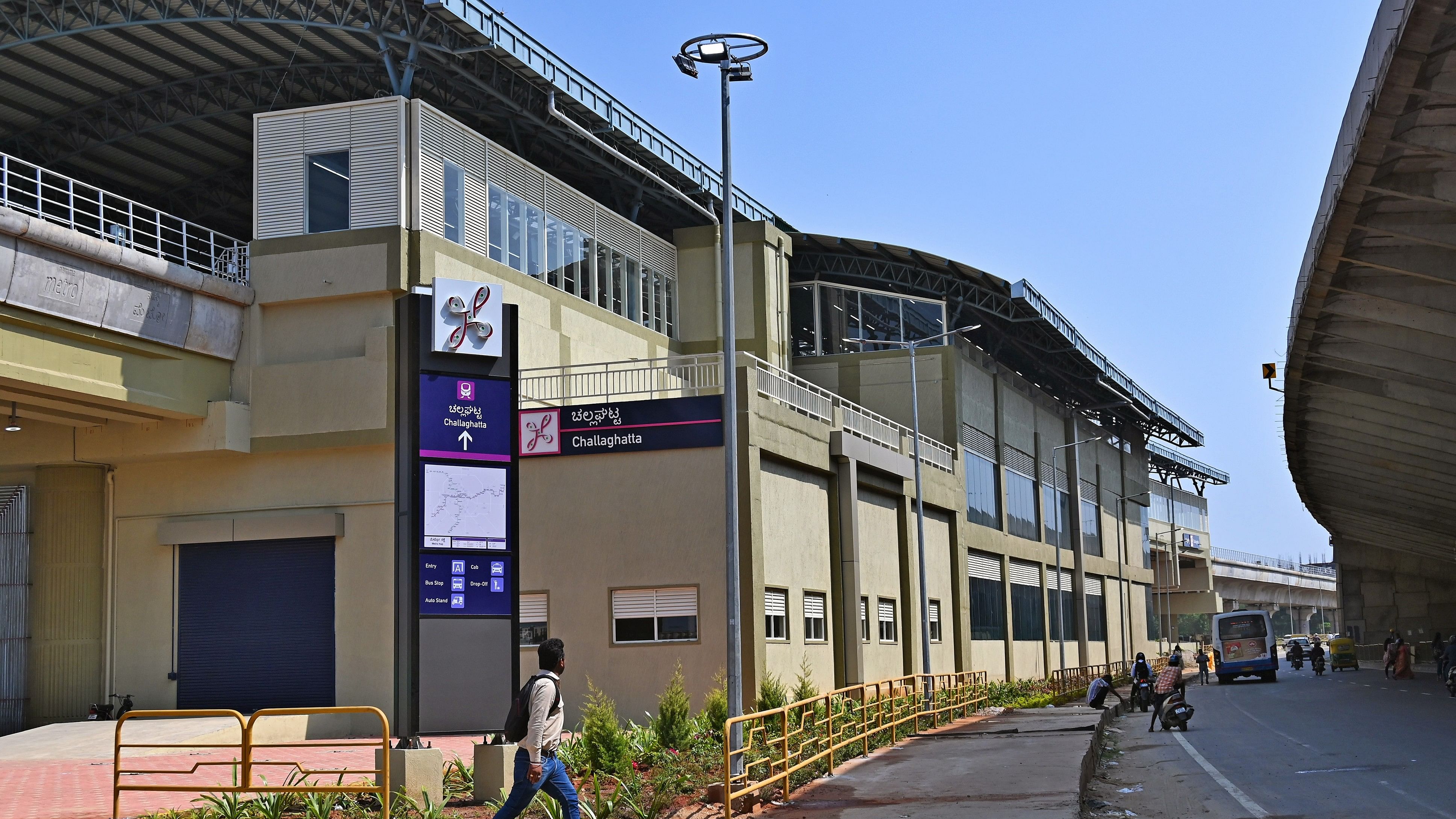 A view of the Challaghatta metro station. DH PHOTO/PUSHKAR V