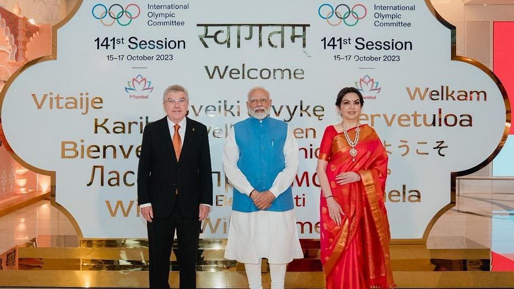 <div class="paragraphs"><p>The International Olympic Committee (IOC) Session was inaugurated by Shri Narendra Modi, honourable Prime Minister of India in the presence of Mr Thomas Bach, IOC President &amp; Mrs. Nita Ambani, IOC Member.</p></div>