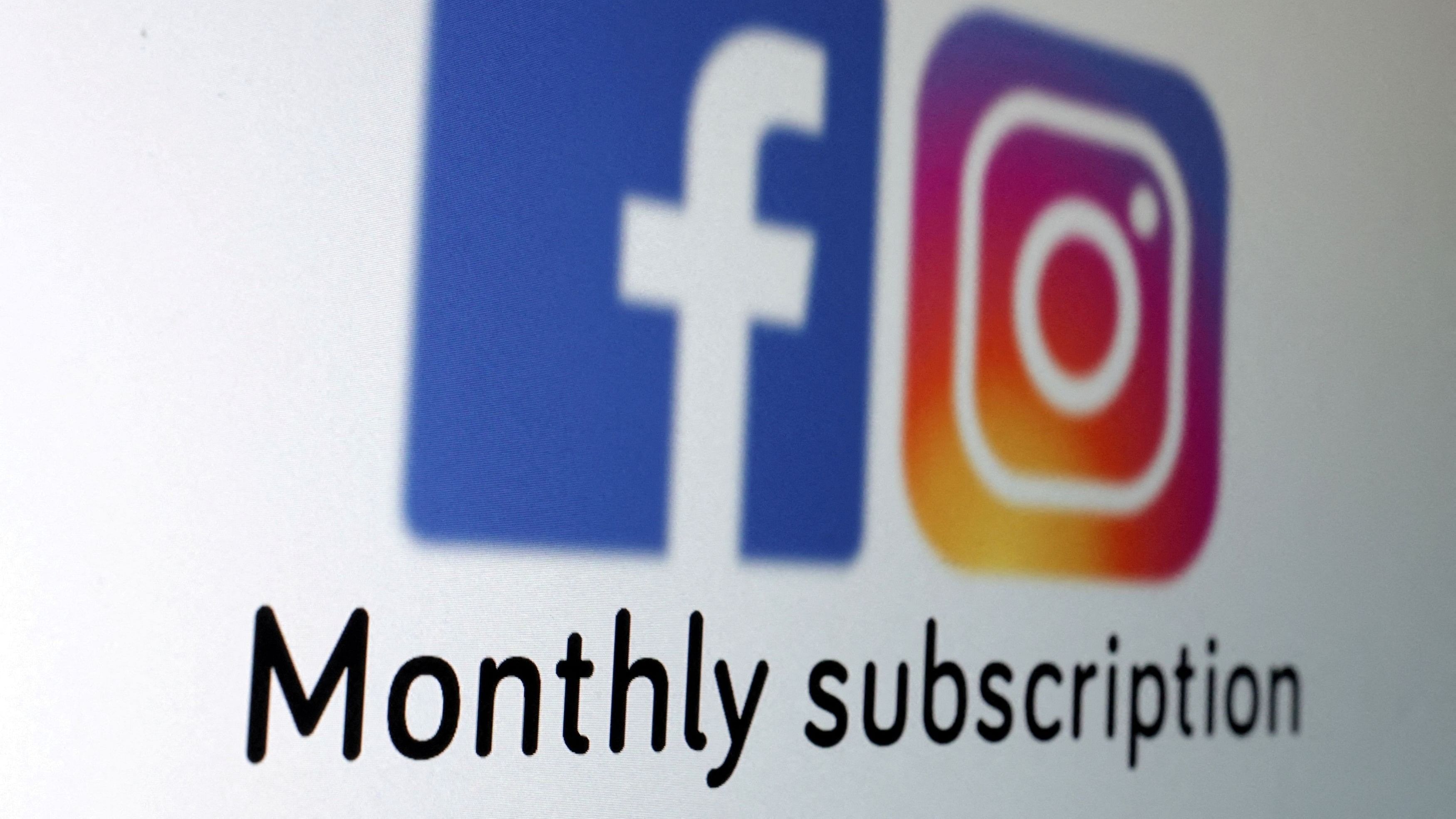 <div class="paragraphs"><p>The logos of Facebook and Instagram and the words "Monthly subscription" are seen in this picture illustration.</p></div>