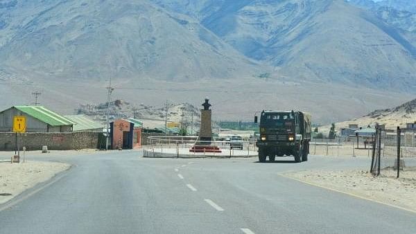 <div class="paragraphs"><p>An army truck moves towards LAC, amid India-China border dispute in eastern Ladakh, in Leh, Sunday, July 12, 2020. </p></div>