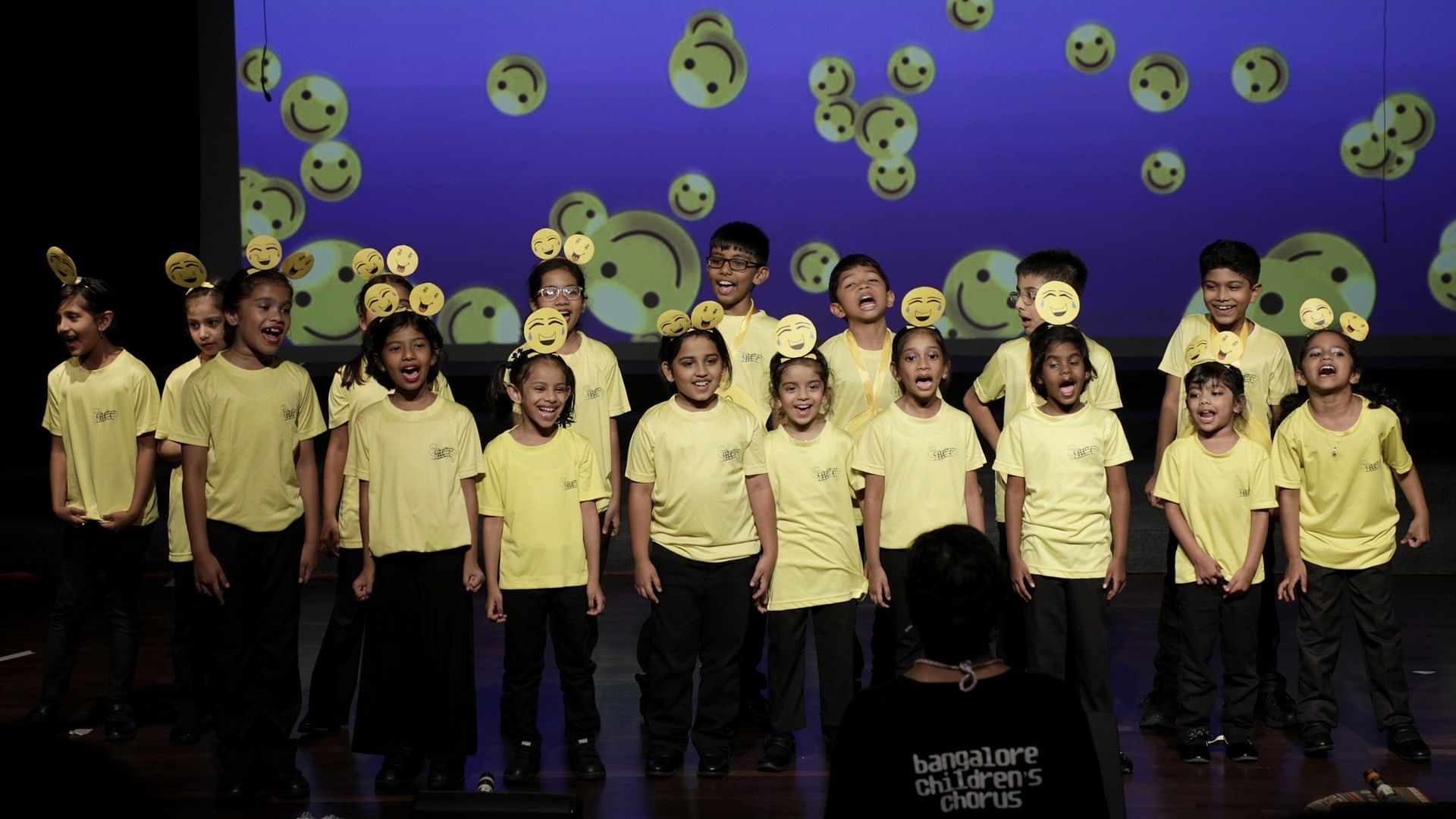 Children of The Bangalore Chorus on stage at the annual concert in 2022. 