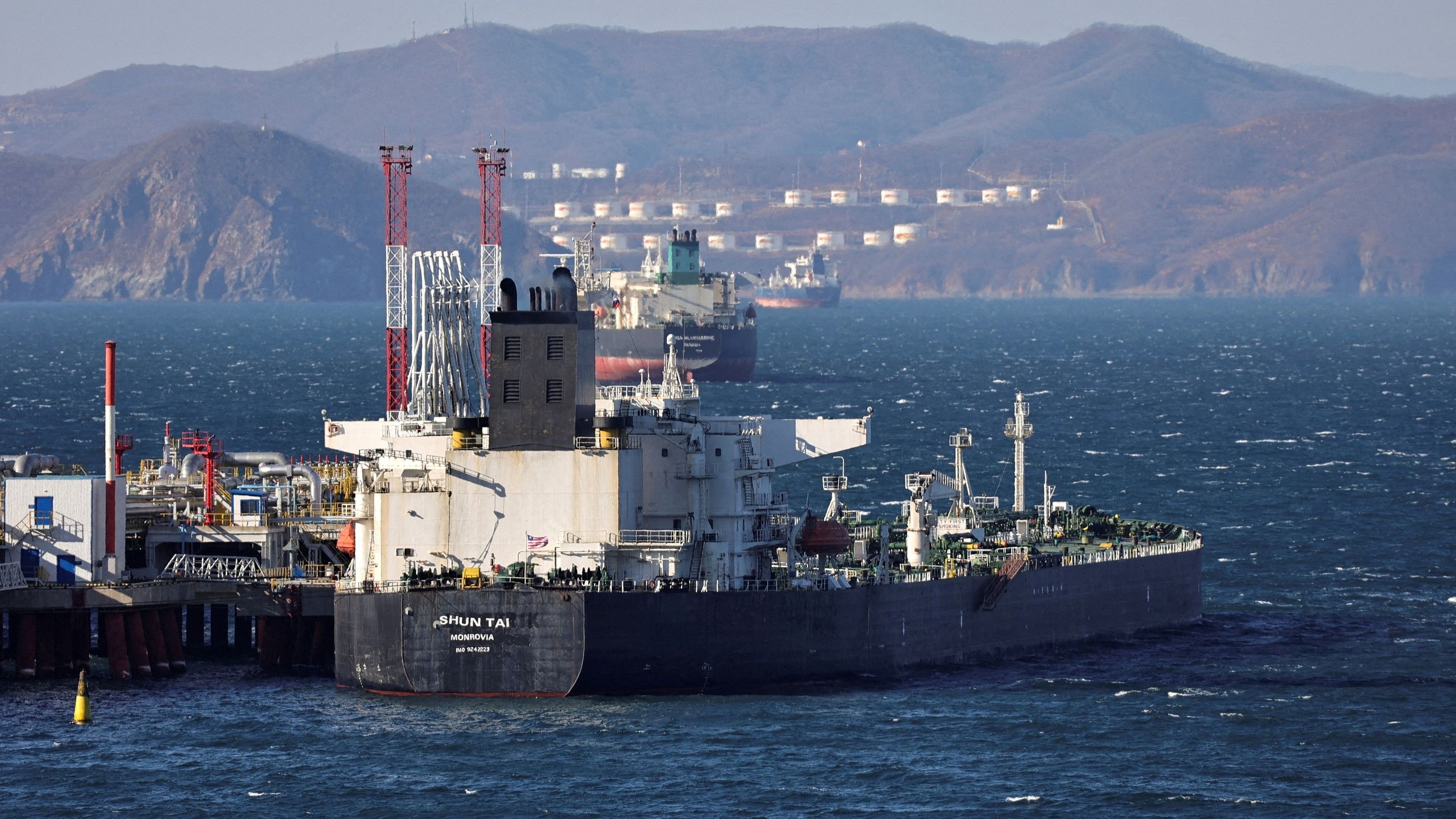 <div class="paragraphs"><p>A crude oil tanker is seen anchored at the terminal Kozmino in Nakhodka Bay near the port city of Nakhodka, Russia.</p></div>