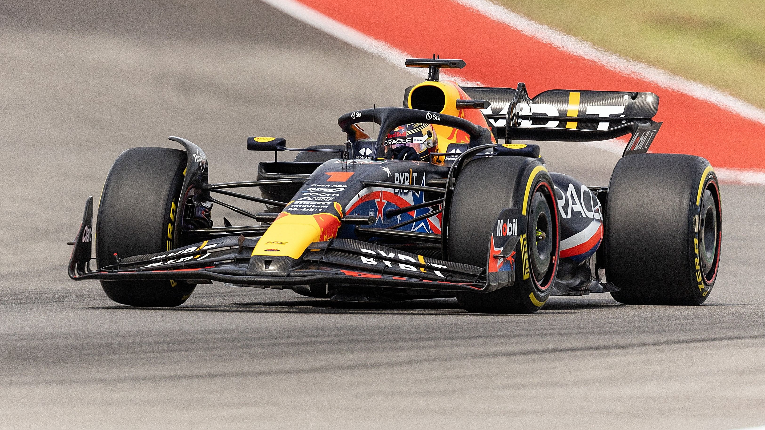 <div class="paragraphs"><p> Max Verstappen of Red Bull Racing  drives during the Sprint Shootout of the 2023 United States Grand Prix at Circuit of the Americas.  </p></div>
