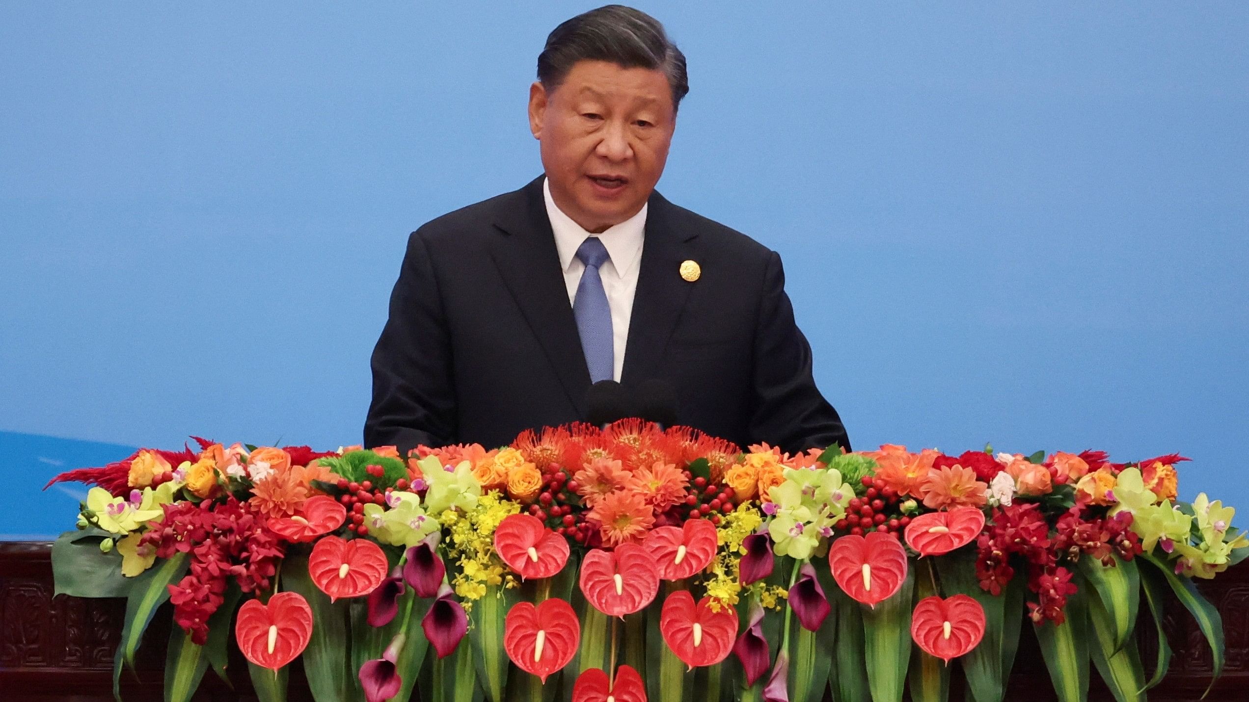 <div class="paragraphs"><p>Chinese President Xi Jinping speaks at the opening ceremony of the Belt and Road Forum  to mark the 10th anniversary of the Belt and Road Initiative at the Great Hall of the People in Beijing, October 18, 2023. </p></div>