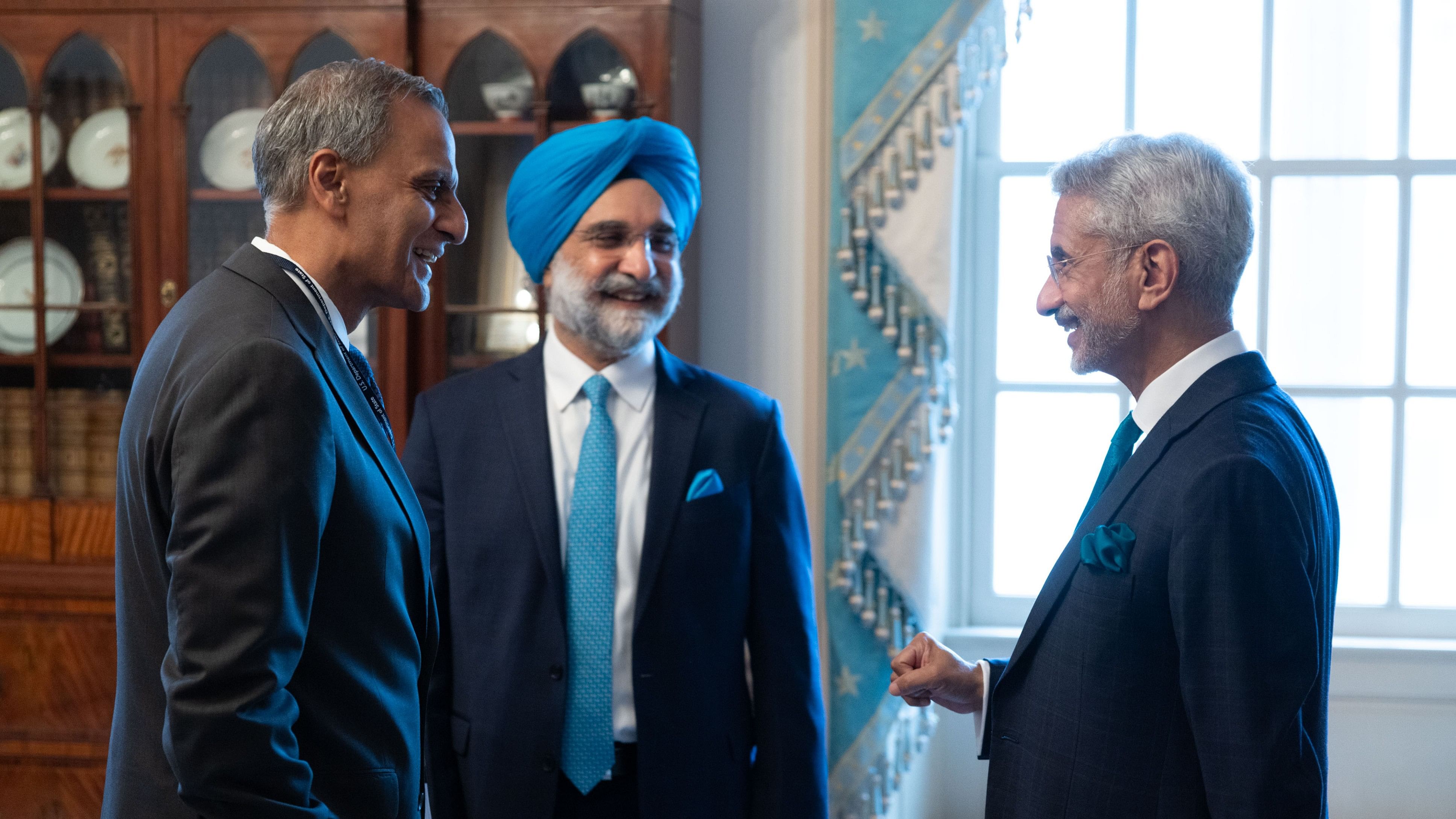 <div class="paragraphs"><p>Richard Verma, the Deputy Secretary of State for Management and Resources with Indian EAM S Jaishankar.</p></div>