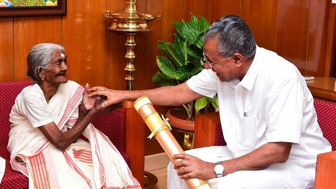 <div class="paragraphs"><p>Karthyayani Amma with Kerala CM&nbsp;Pinarayi Vijayan.</p></div>