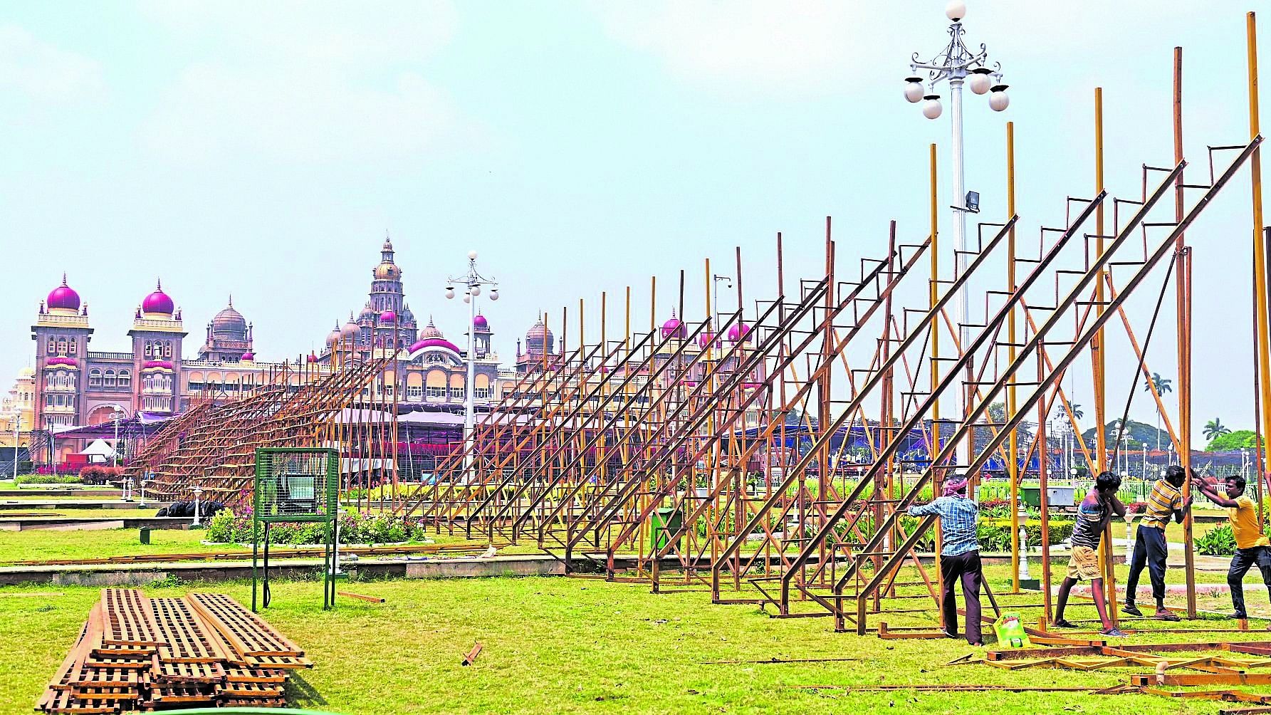 <div class="paragraphs"><p>Preparations for grand finale of the 10-day Dasara celebrations.&nbsp;</p></div>