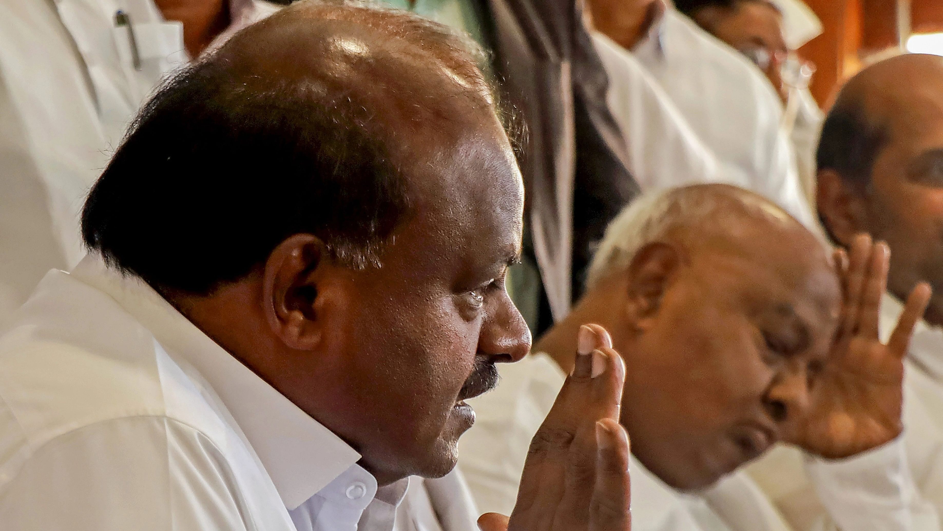 <div class="paragraphs"><p>JD(s) senior leader HD Kumaraswamy&nbsp; and supremo HD Devegowda.</p></div>