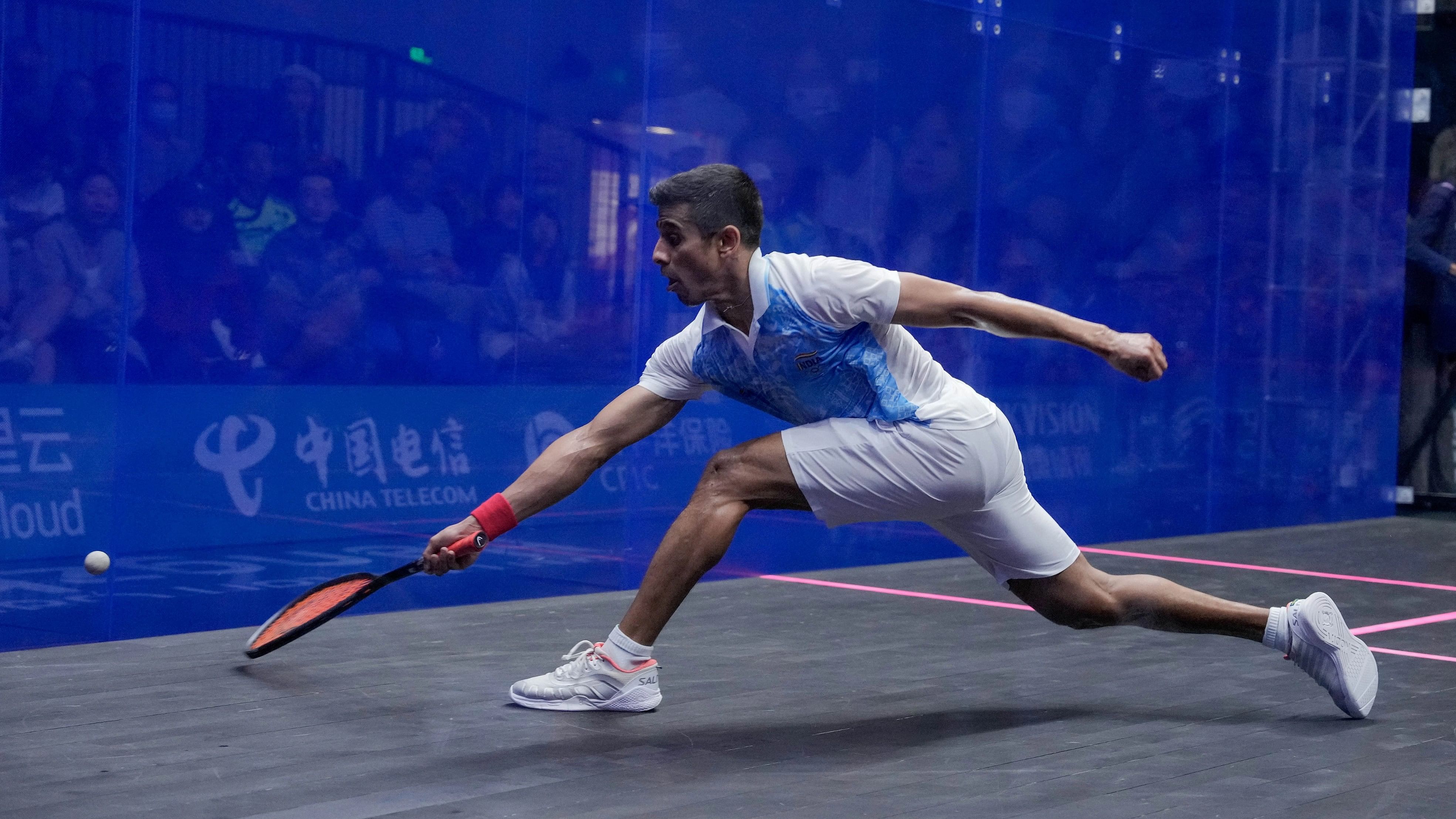 <div class="paragraphs"><p>India's Saurav Ghosal during the final of men's singles squash event against Malaysia's Ng Eain Yow at the 19th Asian Games, in Hangzhou.</p></div>