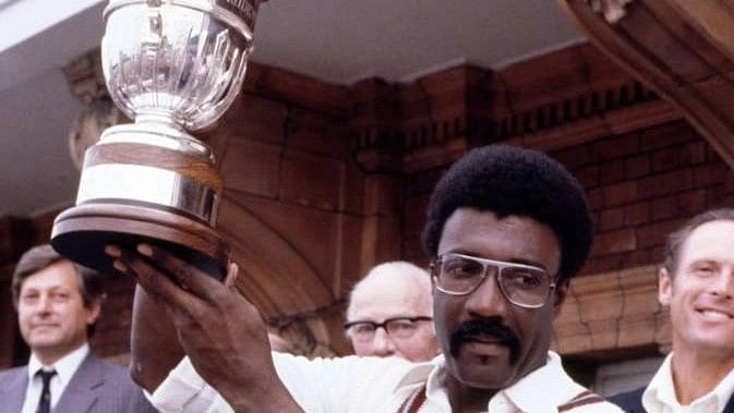 Clive Lloyd with the 1979 World Cup. 