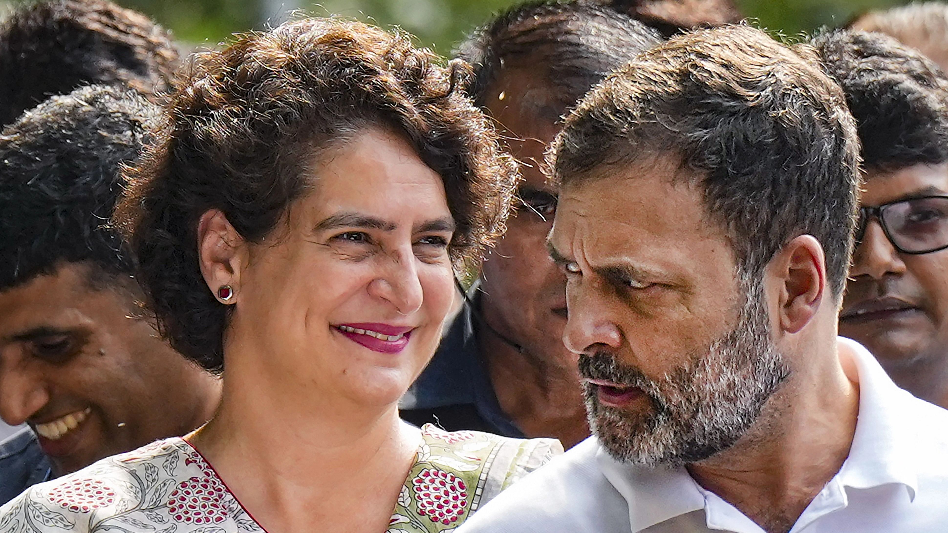 <div class="paragraphs"><p>New Delhi: Congress leader Rahul Gandhi with his sister and party leader Priyanka Gandhi.</p></div>